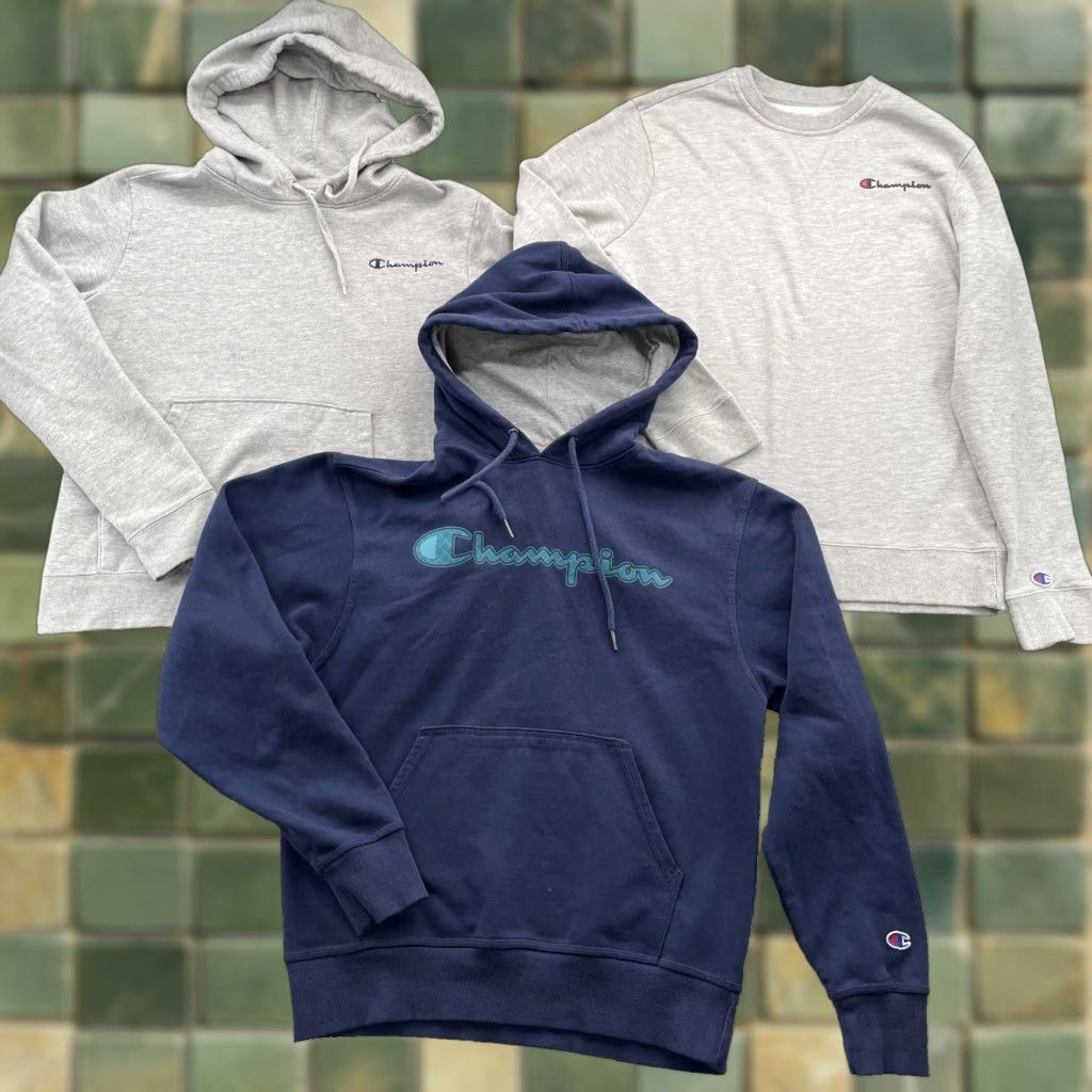 Champion Champion Hoodie Mens Small Gray Blue Sportswear Streetwear Gym 90s Theme Pockets Graphic Print Fleece Mock Neck Pullover Winter Seasonal Casual Size US S / EU 44-46 / 1 - 1 Thumbnail