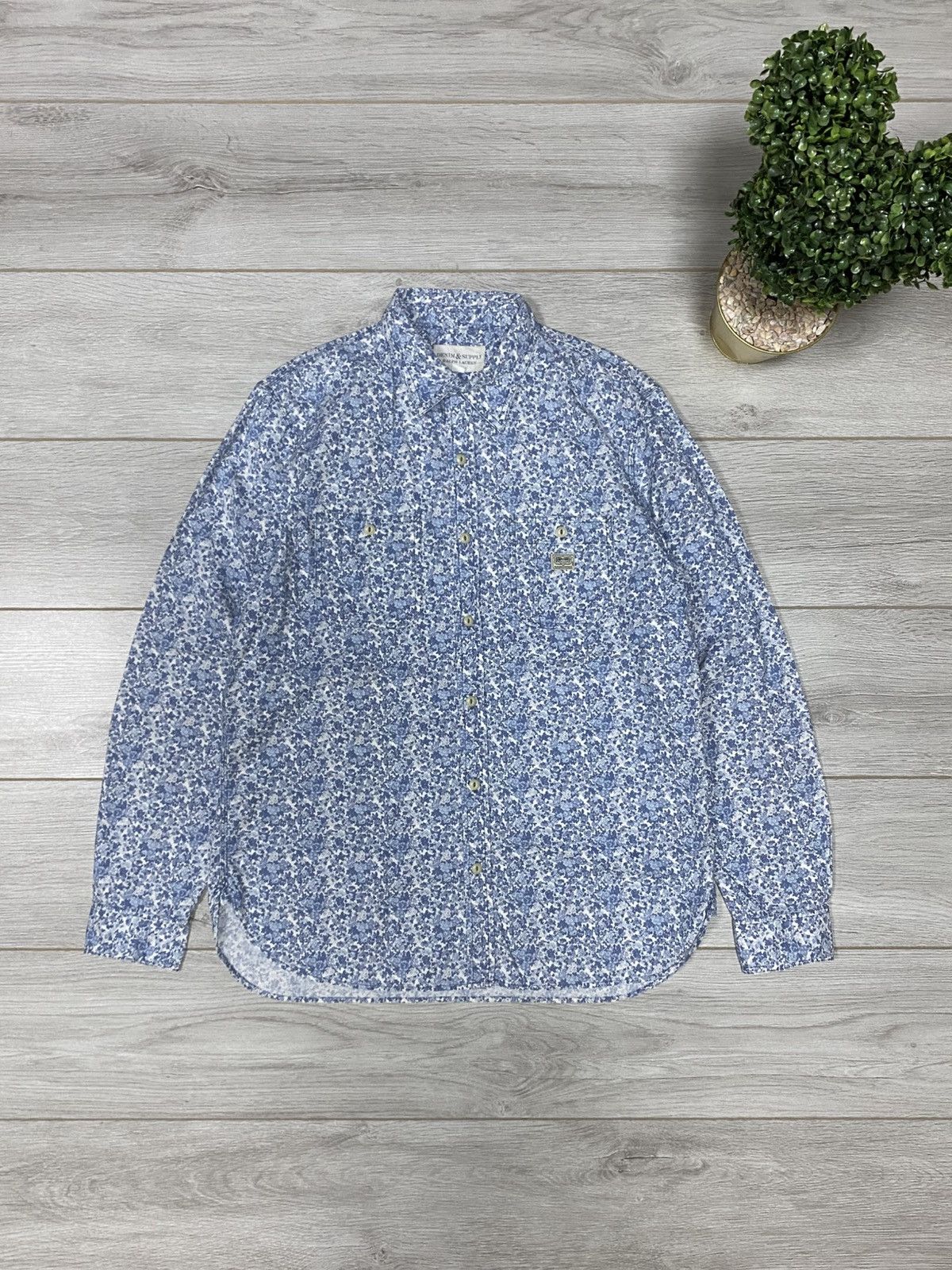 Vintage POLO Ralph 🌺 floral flowers Denim&supply over print shirt Size US L / EU 52-54 / 3 - 1 Thumbnail