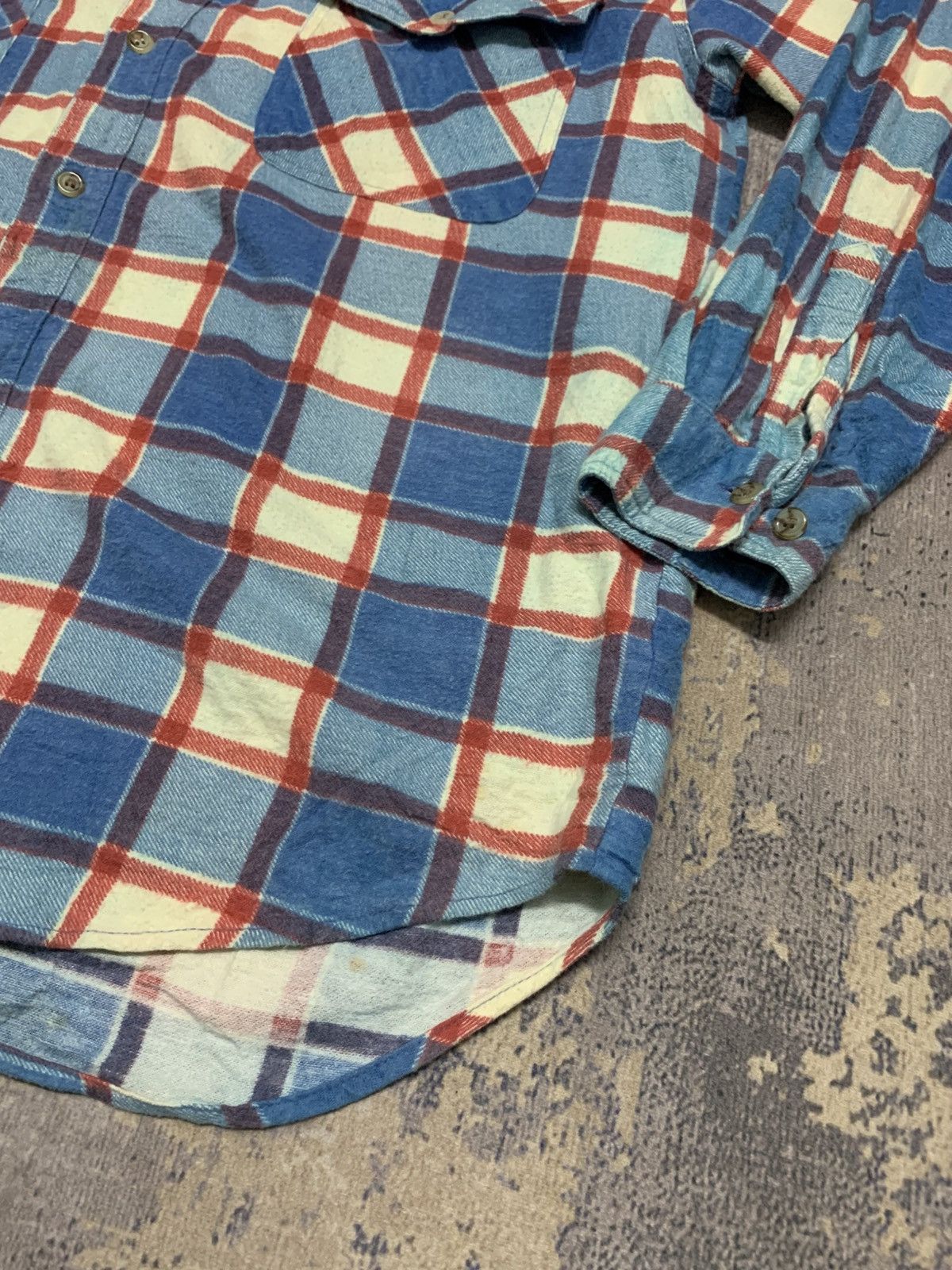 Flannel Vintage GB Company Blue Plaid Flannel Shirt Grunge Size US M / EU 48-50 / 2 - 3 Thumbnail