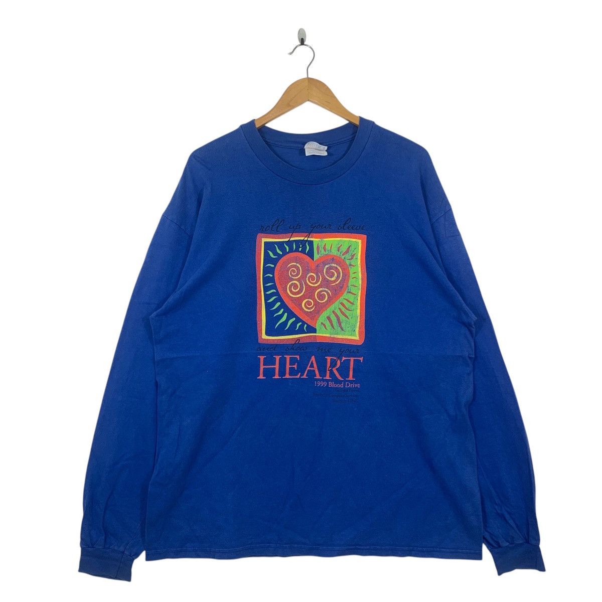 Vintage Vintage 1999 BLOOD DRIVE DONATIONS Campaign Heart Sweatshirt Size XL / US 12-14 / IT 48-50 - 1 Thumbnail
