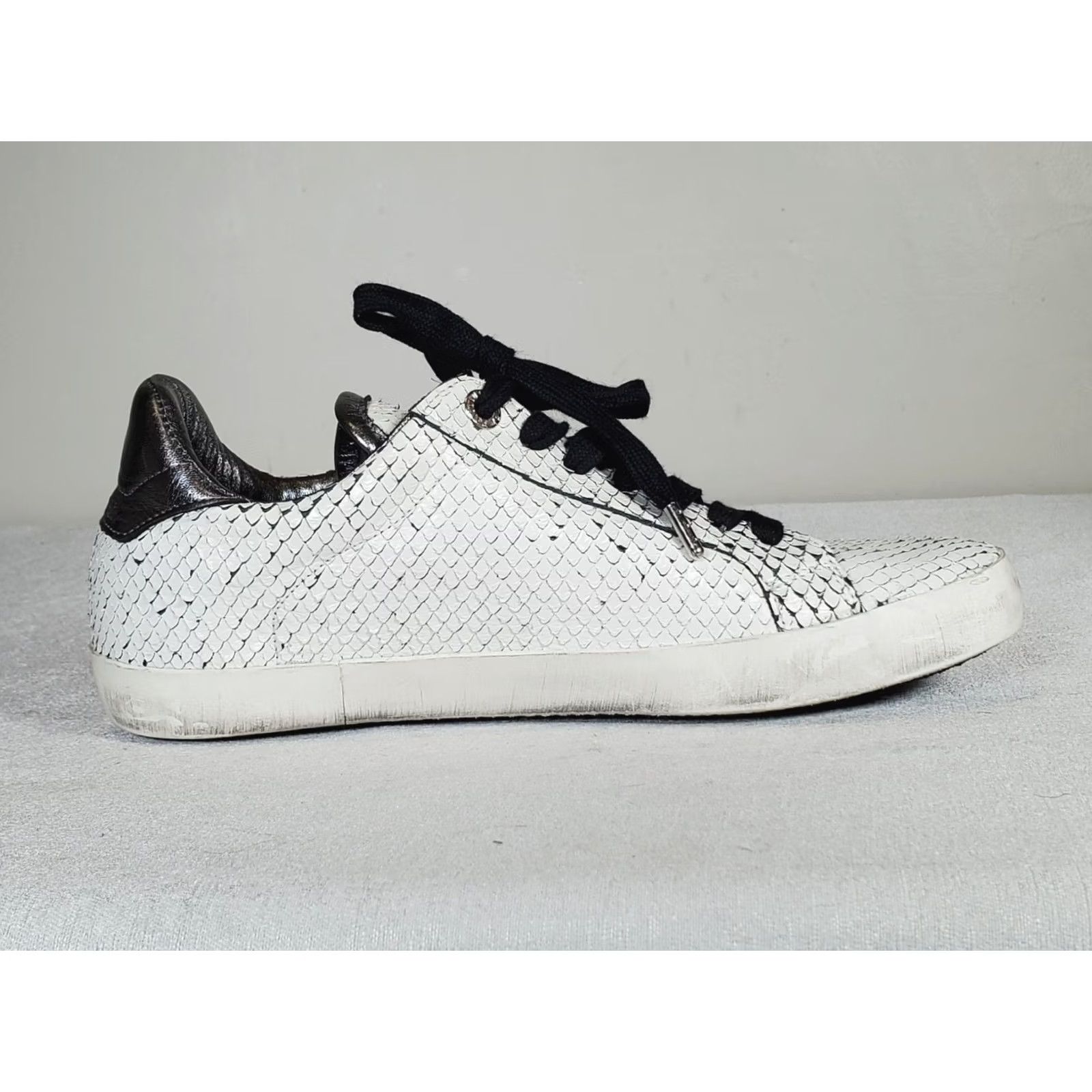 Zadig & Voltaire Zadig & Voltaire Neo Keith Flash Low Top Sneakers White Snakeskin Women's US 9 Size M / US 6-8 / IT 42-44 - 4 Thumbnail