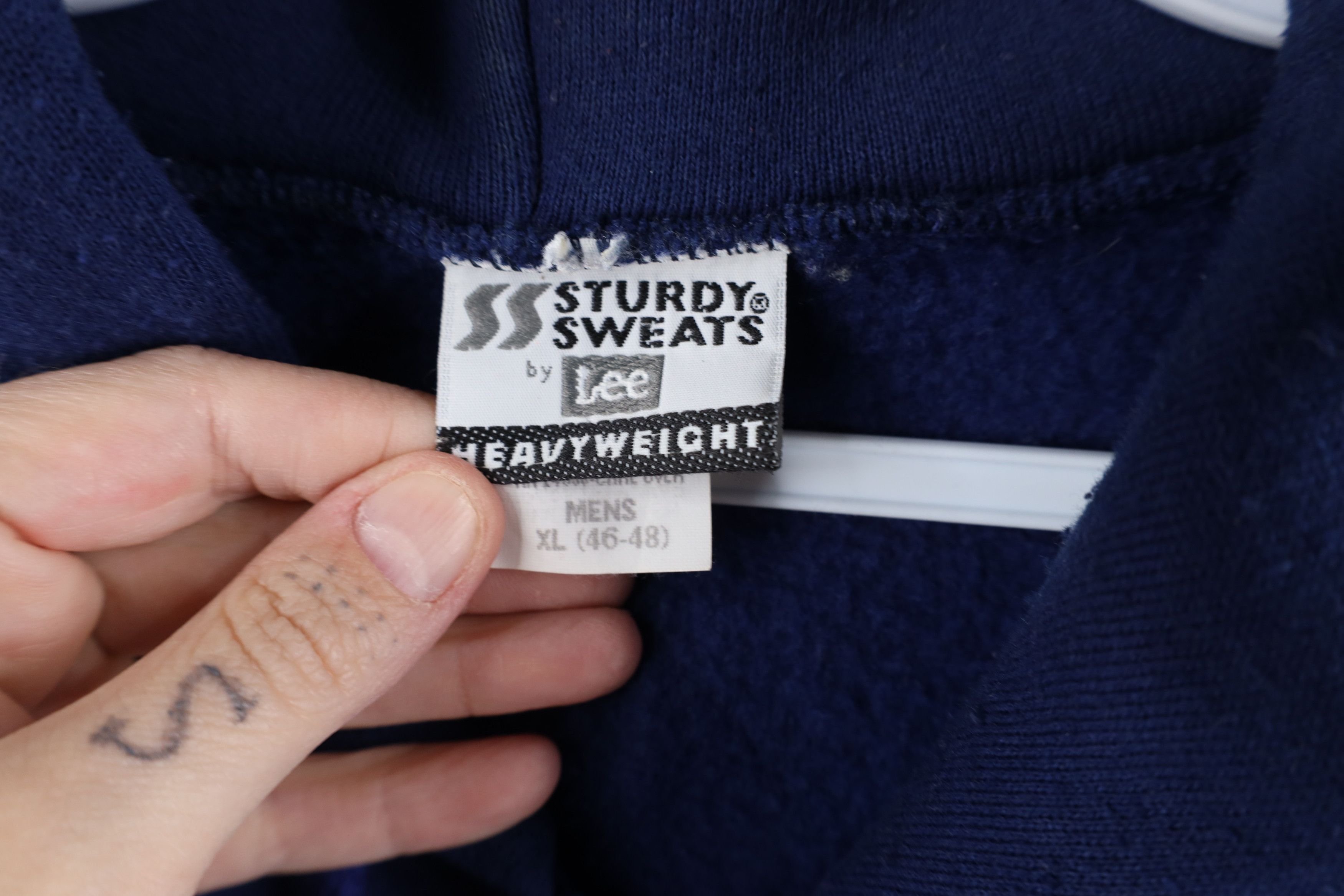 Vintage Vintage 90s Streetwear Heavyweight Full Zip Hoodie Blue USA Size US XL / EU 56 / 4 - 7 Thumbnail