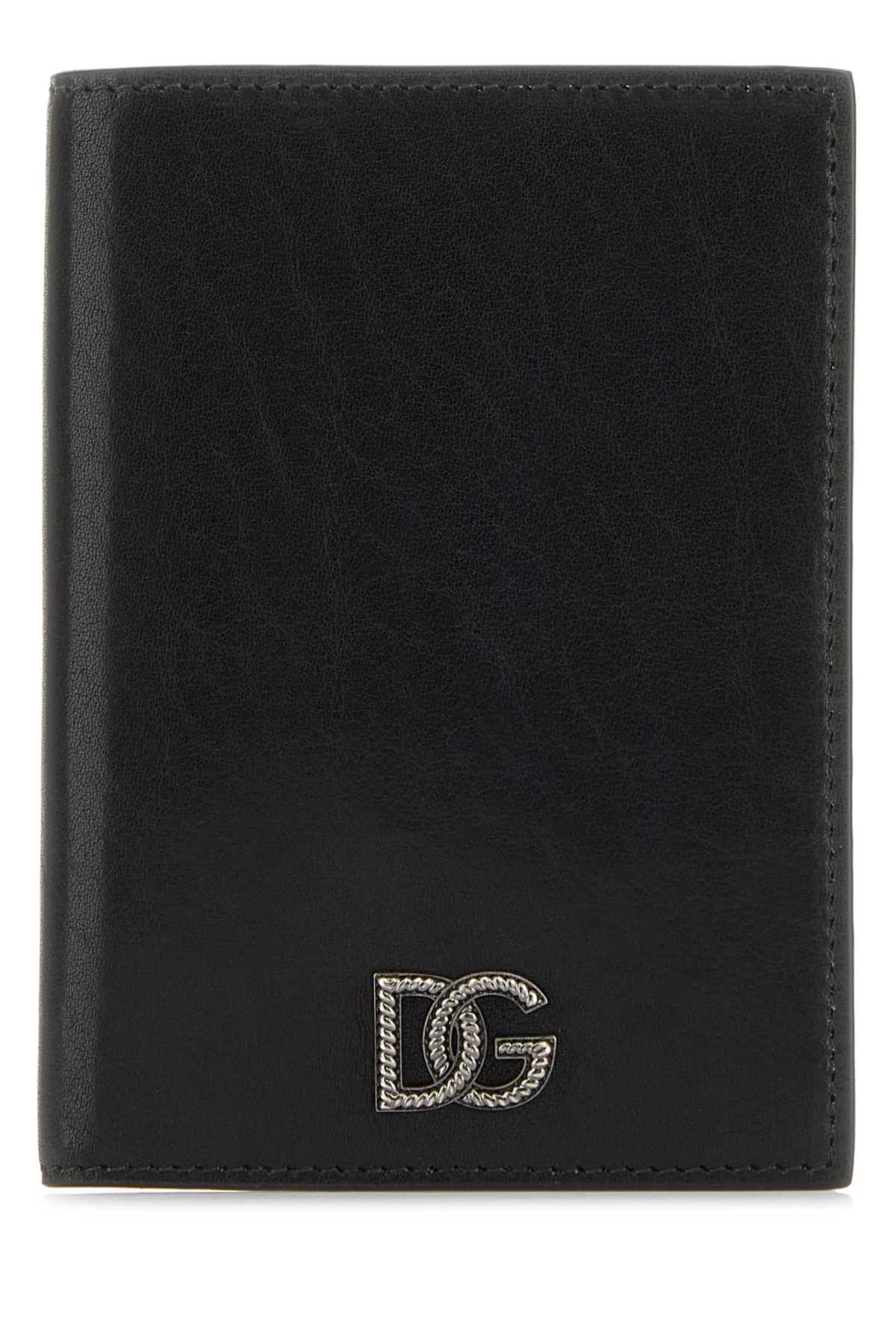 Dolce & Gabbana Black Leather Passport Holder Size ONE SIZE - 1 Thumbnail