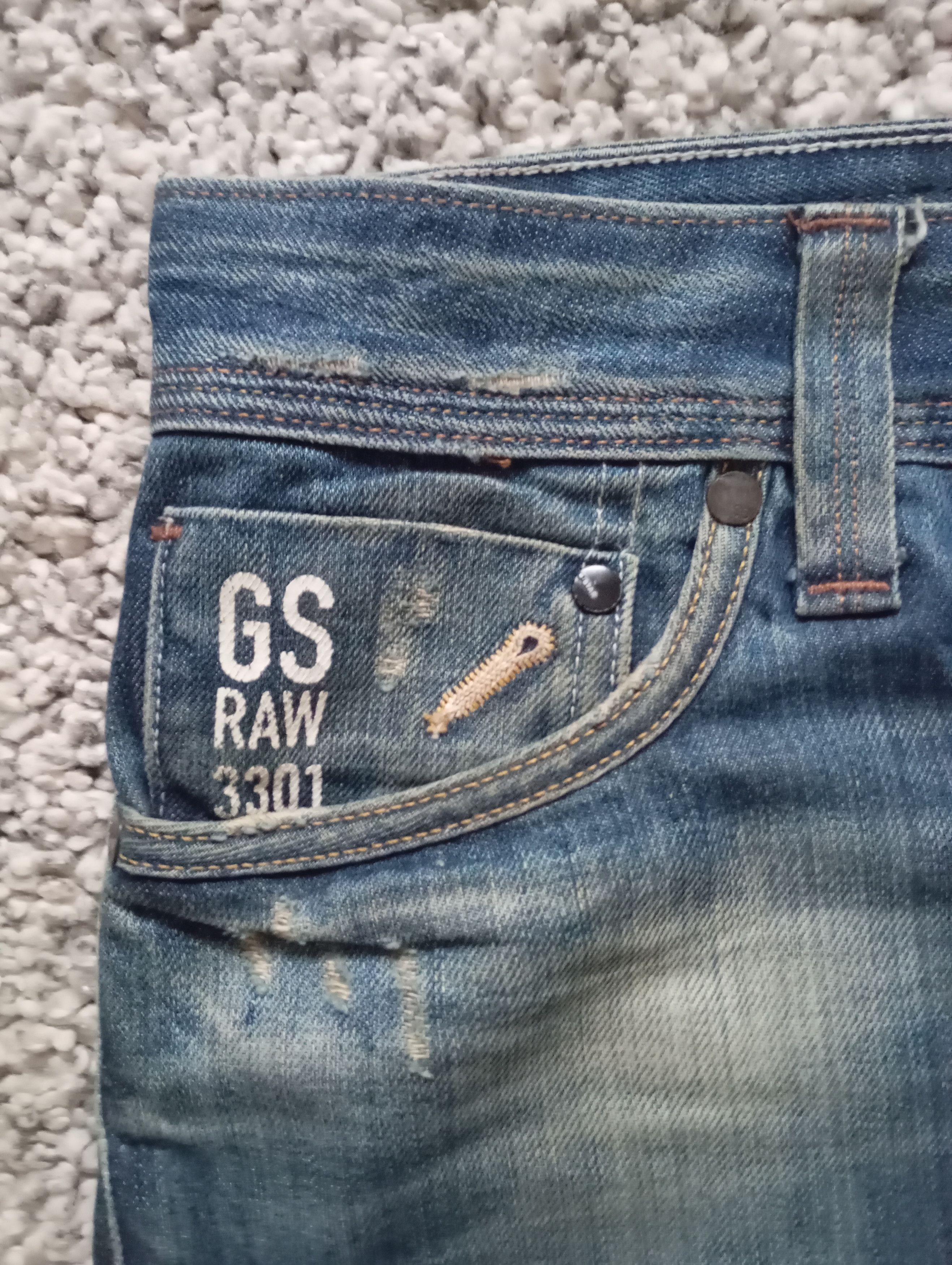 G-Star × Vintage VINTAGE GSTAR RAW DISTRESSED DENIM PANTS Y2K STYLE Size US 32 / EU 48 - 3 Thumbnail