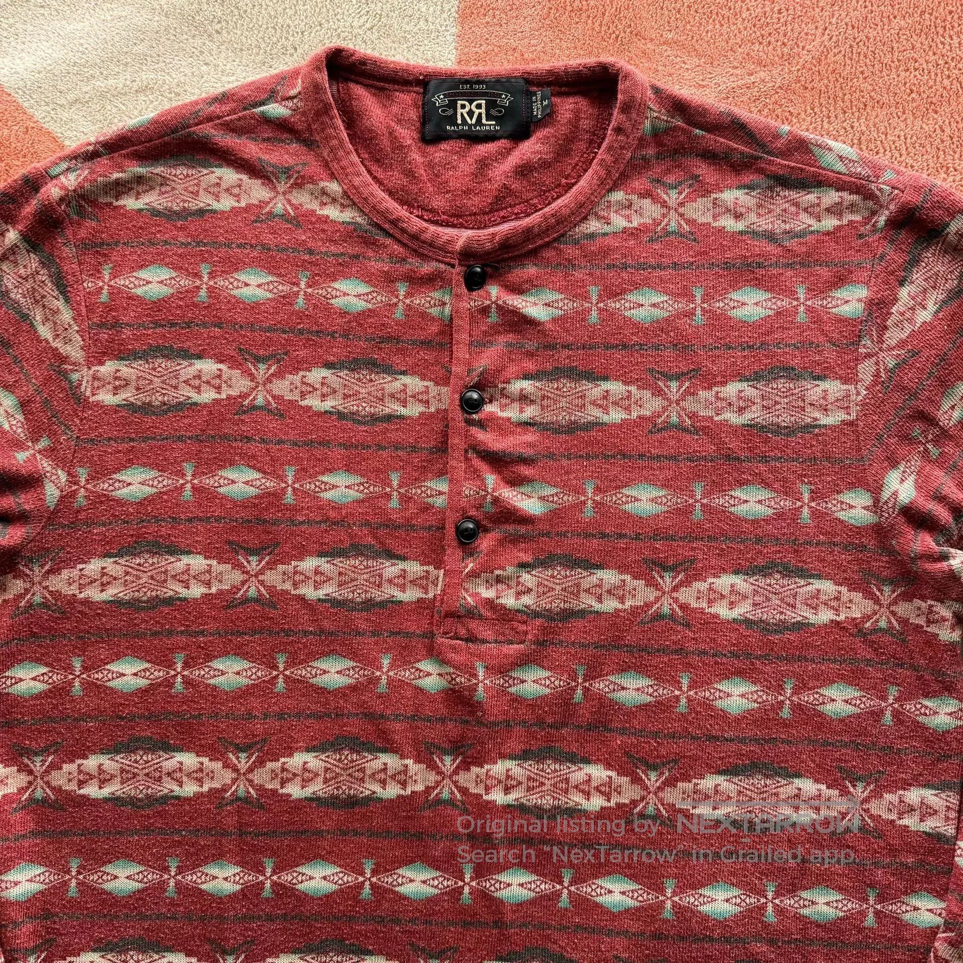 RRL Ralph Lauren RRL Double RL Henley Sweatshirt T. Size US M / EU 48-50 / 2 - 4 Thumbnail