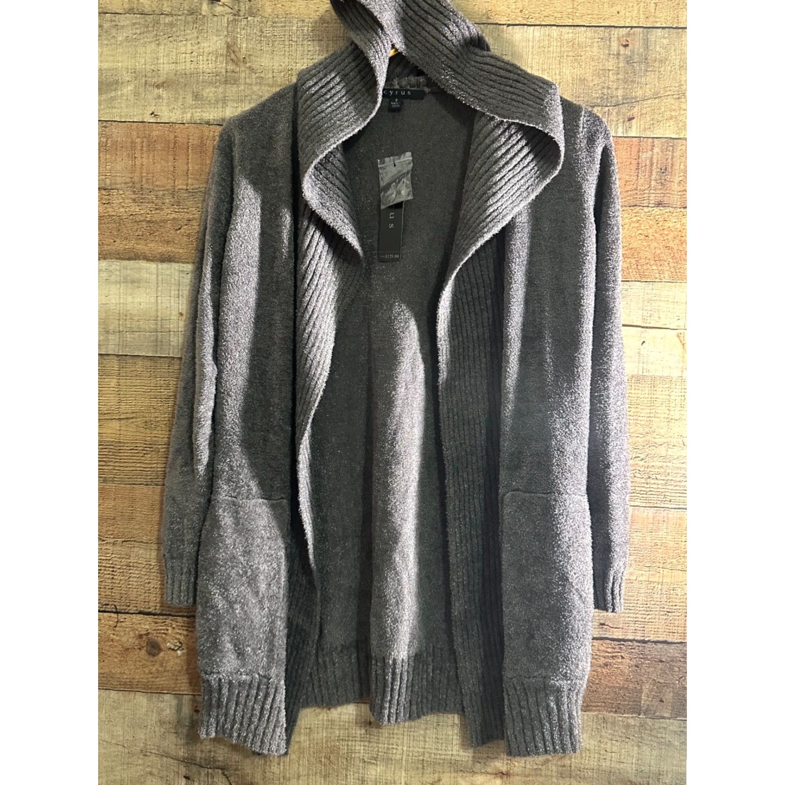 Vintage Cyrus Sweater Cardigan Hooded Gray Small Women's NWT Size S / US 4 / IT 40 - 2 Thumbnail