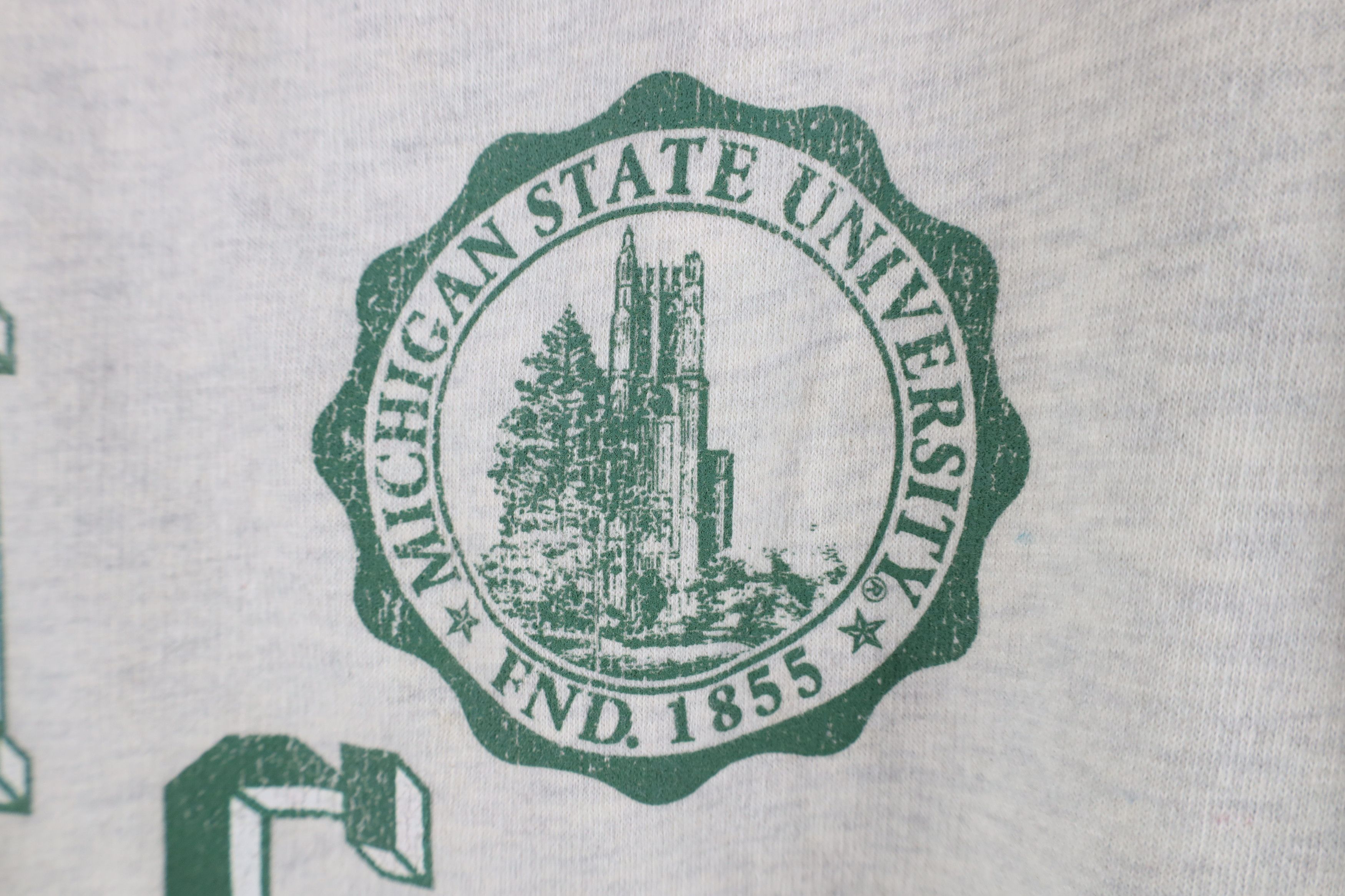 Vintage Retro Spell Out Michigan State University Raglan Sweatshirt Size XL / US 12-14 / IT 48-50 - 10 Thumbnail