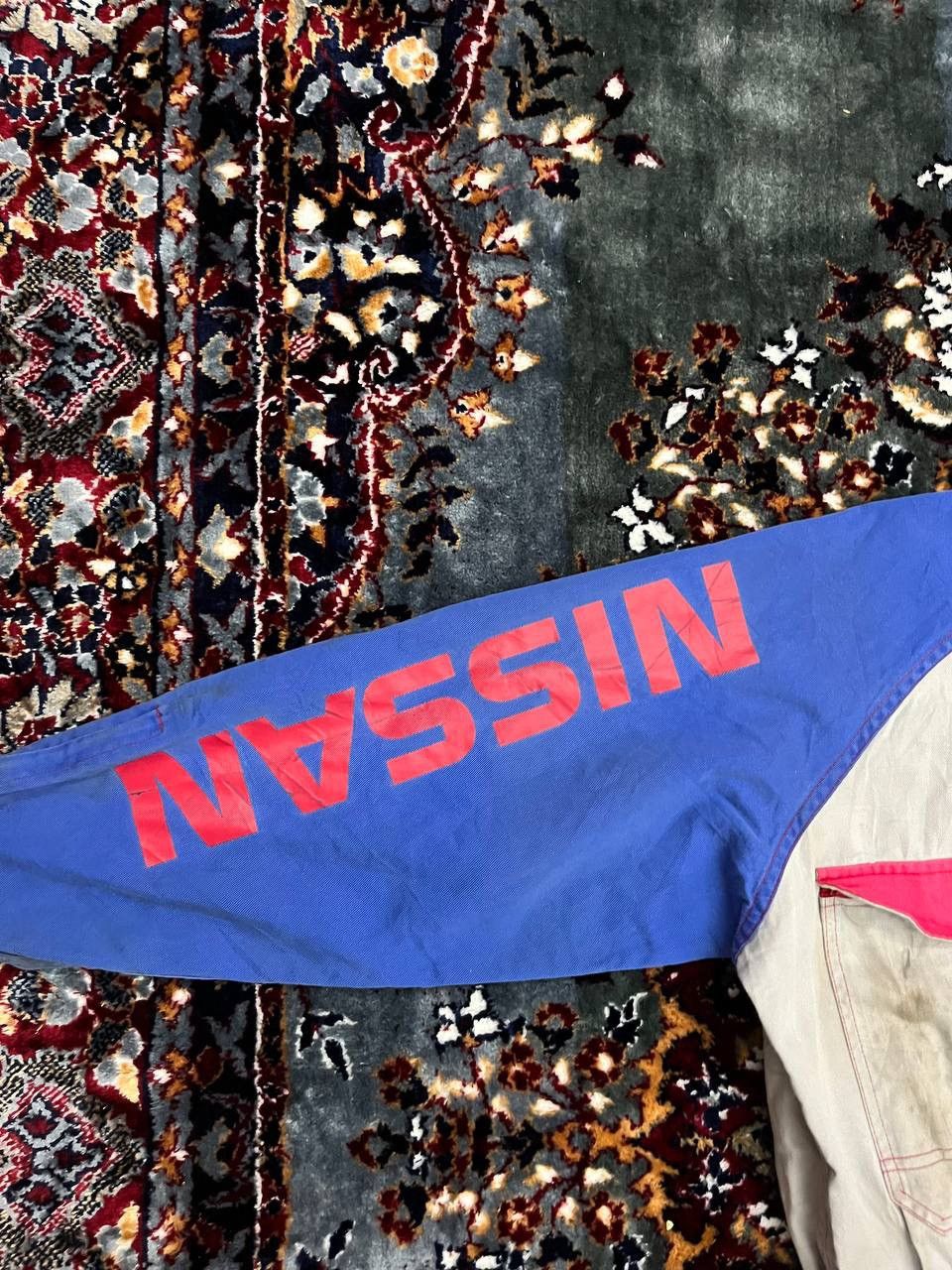 Japanese Brand Vintage Nissan Coverall Overall Jumpsuit Tri-Colour Racing Size US L / EU 52-54 / 3 - 9 Thumbnail