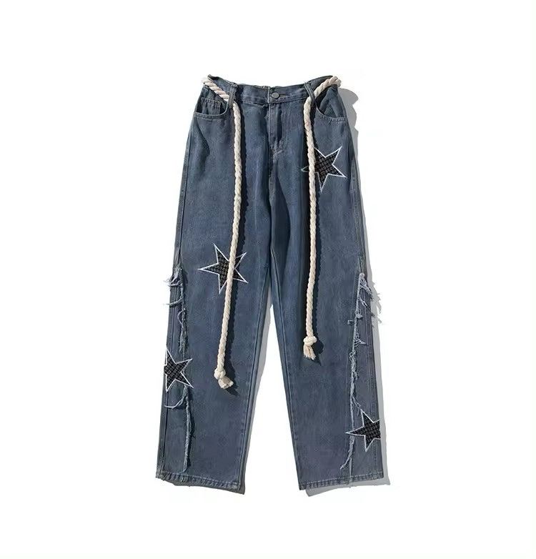 Japanese Brand × Jean Star Patch Distressed Jean Size US 32 / EU 48 - 6 Thumbnail