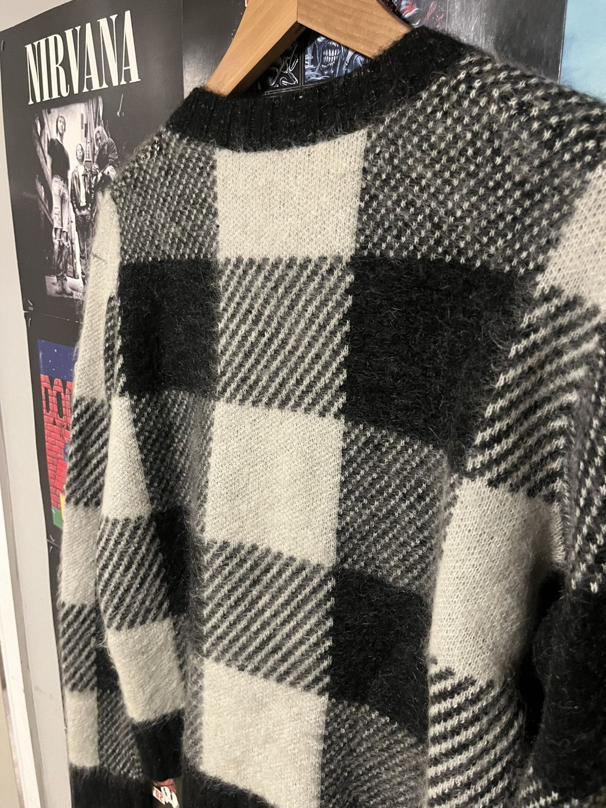 Helmut Lang Y2K 2000’s Helmut Lang Wool / mohair checkered Sweater Size S / US 4 / IT 40 - 7 Thumbnail