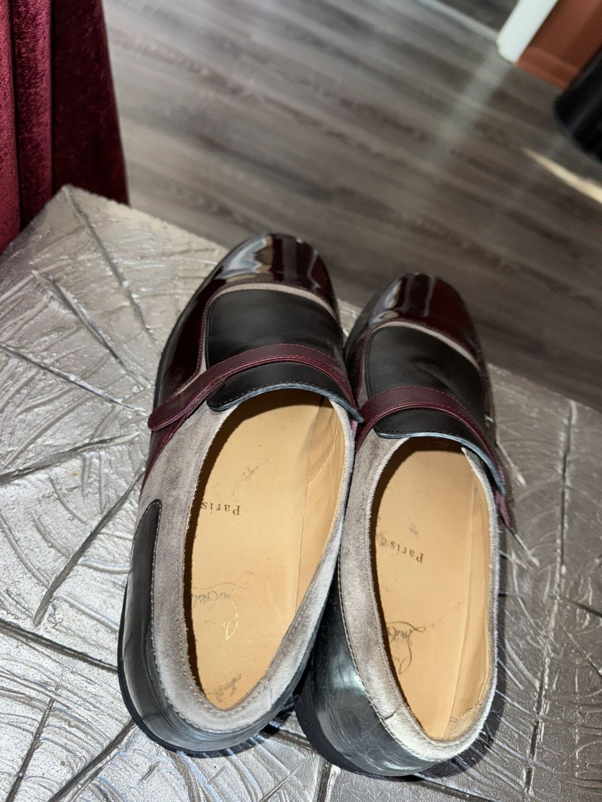 Christian Louboutin Christian Louboutin Black/Maroon Formal Shoes Size US 13 / EU 46 - 4 Thumbnail