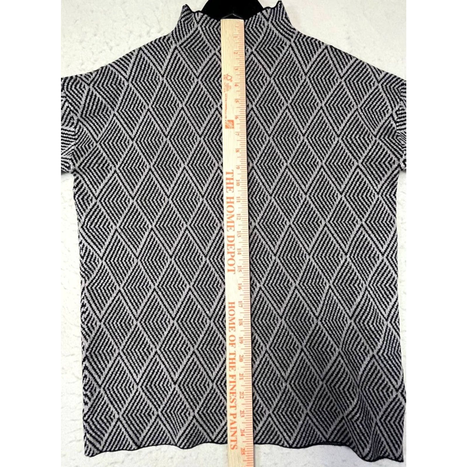 Halston Halston Womens Sweater Gray Tan Pullover Mock Turtleneck XS Dolman Sleeve Regular Knit Geometric Size XS / US 0-2 / IT 36-38 - 4 Thumbnail