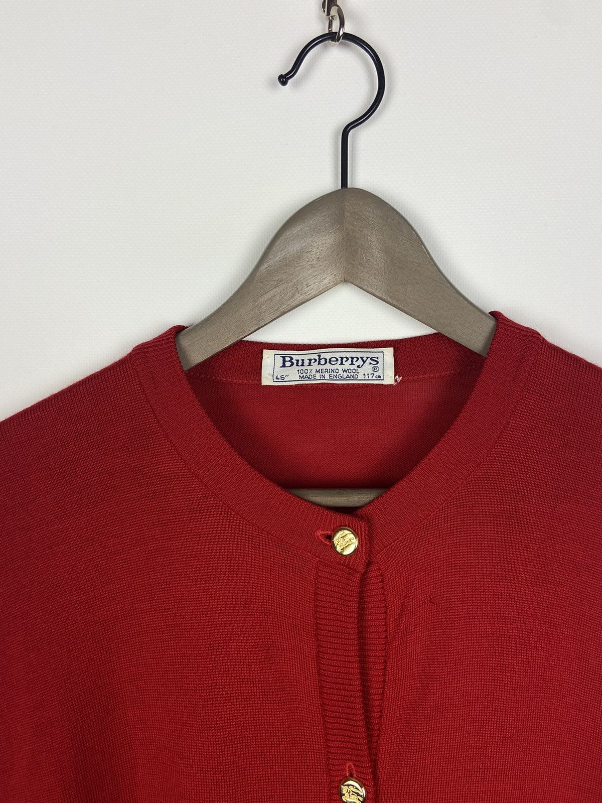 Burberry × Vintage Vintage Burberrys Wool Cardigan Gold Buttons Knitwear Size L / US 10 / IT 46 - 3 Thumbnail