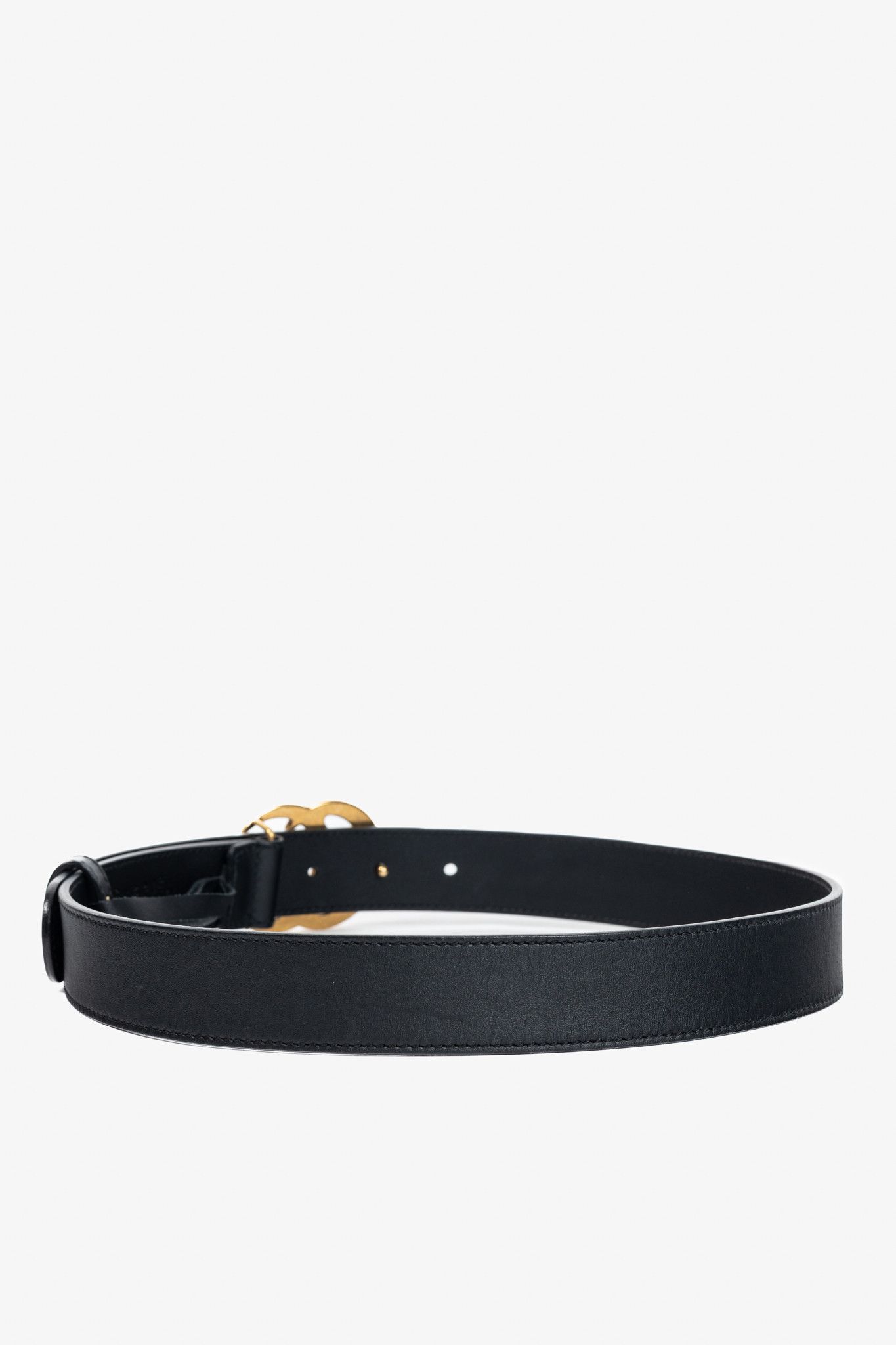 Gucci Gucci GG Marmont Black Leather Thin Belt Size 28 - 2 Thumbnail