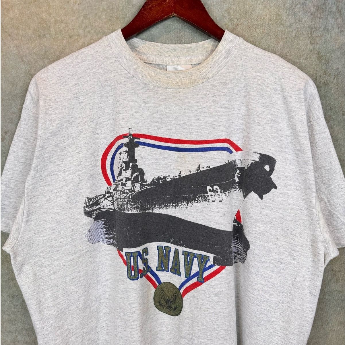 Tultex × Vintage VTG 90s US Navy T Shirt Sz XL Gray Military Single Stitch Size US XL / EU 56 / 4 - 5 Thumbnail