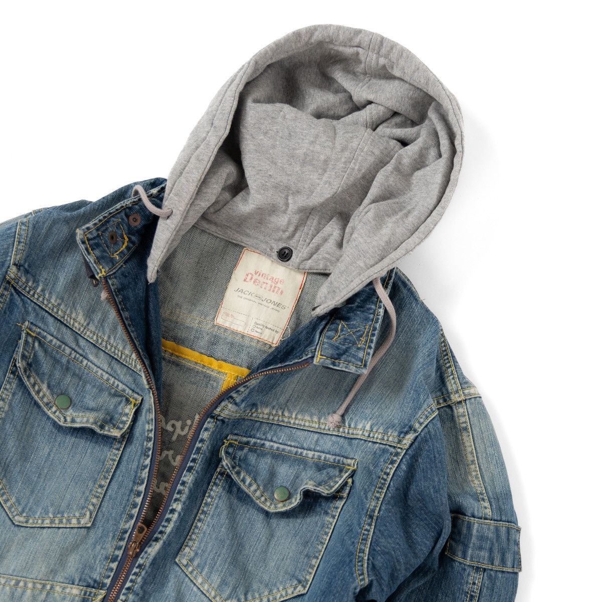 Jack & Jones Jack & Jones Mens Denim Jacket Hooded Japan Print Vintage Size US M / EU 48-50 / 2 - 5 Thumbnail