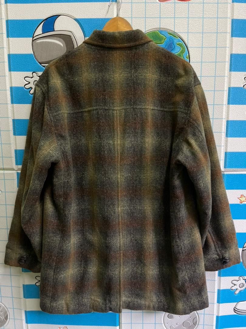 Japanese Brand Tailor's Bench Made in Japan Plaid Wool Double Breasted Coat Size US M / EU 48-50 / 2 - 2 Thumbnail