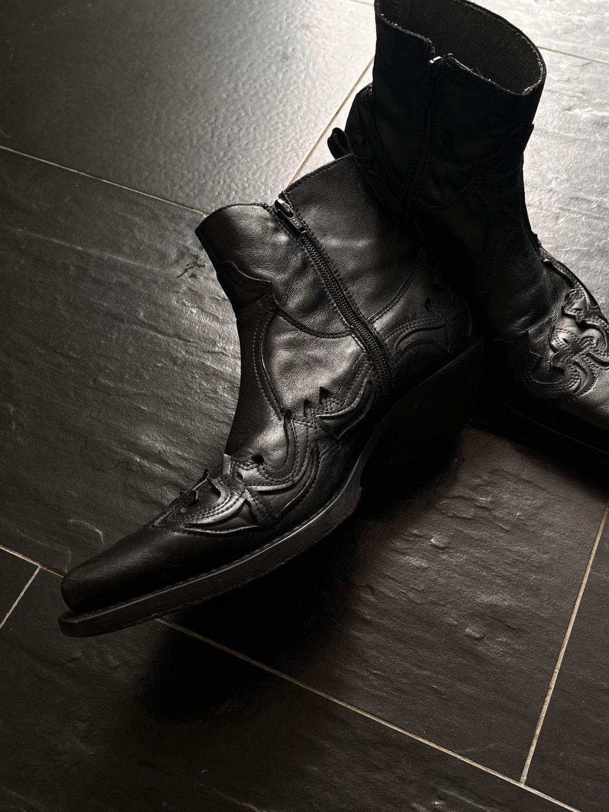 Other Leather Western Boots Vintage Style Cowboy Ankle Boots Size US 8.5 / EU 41-42 - 10 Thumbnail