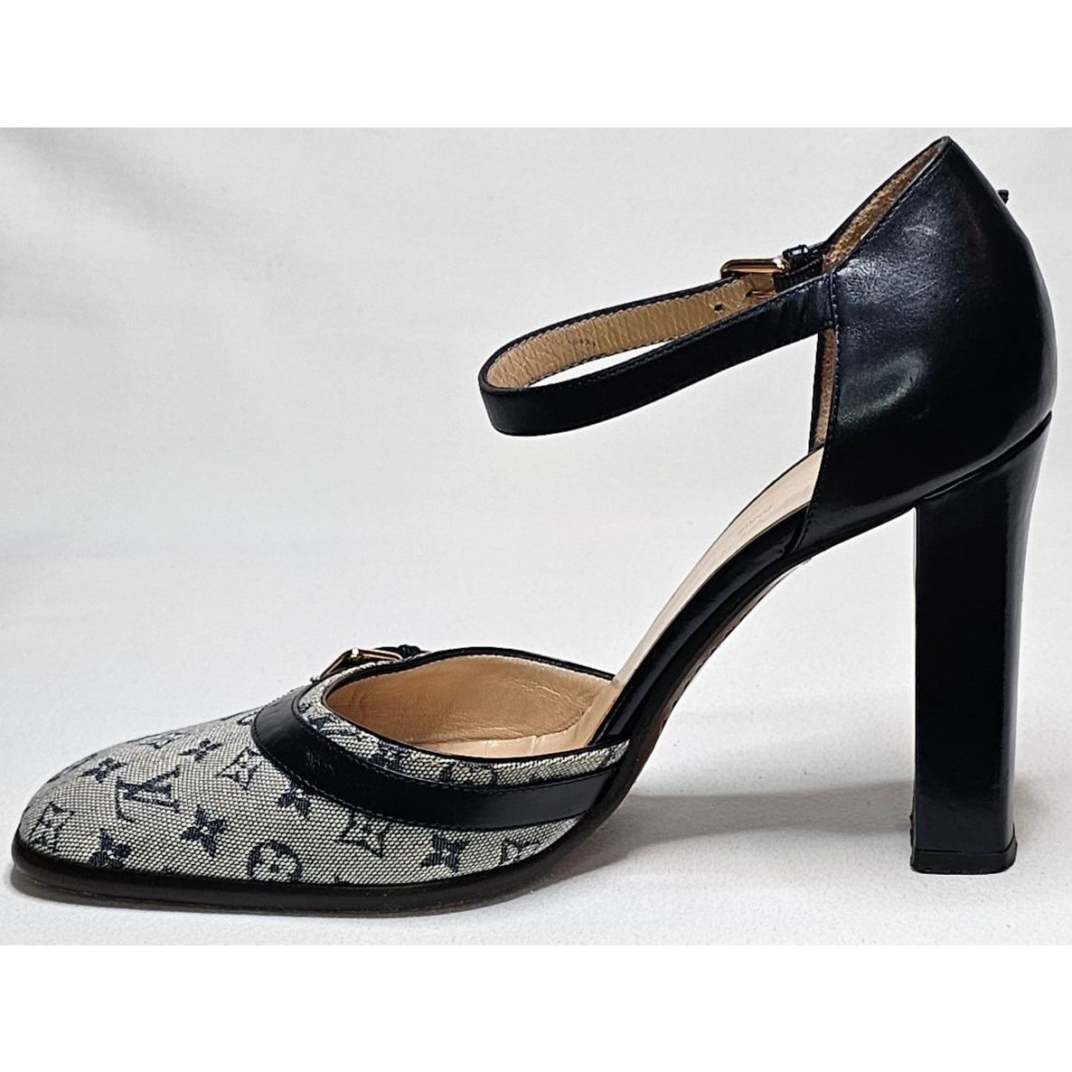 Louis Vuitton Louis Vuitton D'Orsay Ankle Strap Pumps mini lin canvas Size US 5.5 / IT 35.5 - 10 Thumbnail