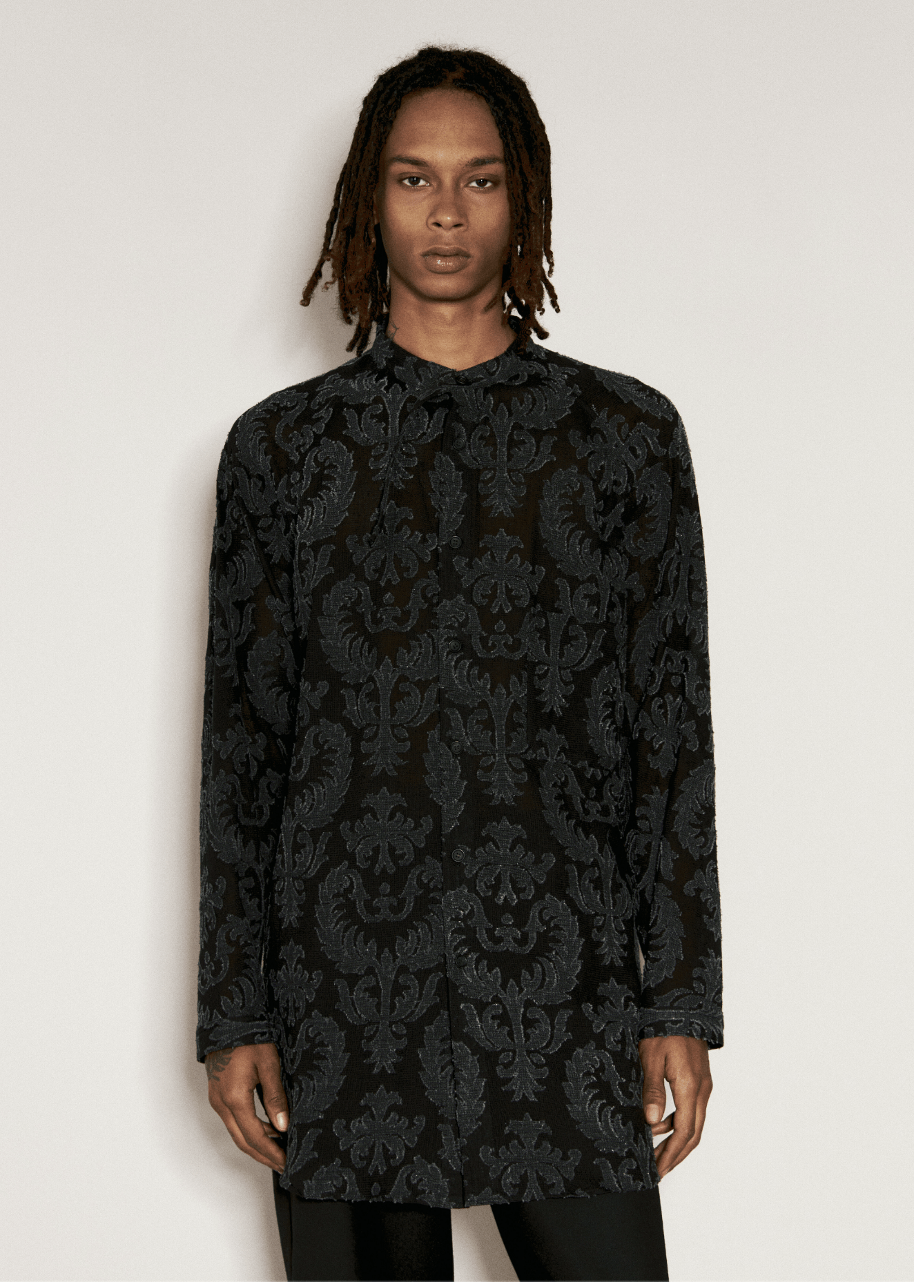 Yohji Yamamoto Yohji Yamamoto Pour Homme - INDIA PATTERN STAND SHIRT Size US L / EU 52-54 / 3 - 3 Thumbnail