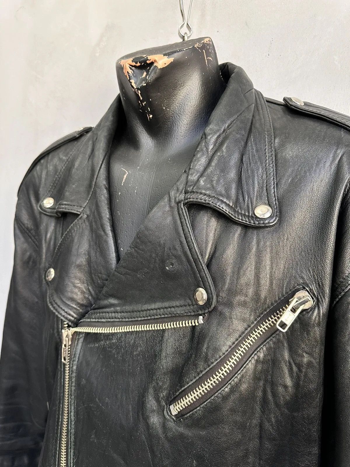Schott Vintage Cropped Aviator Leather Jacket Harley Davidson Japan Size US M / EU 48-50 / 2 - 7 Thumbnail