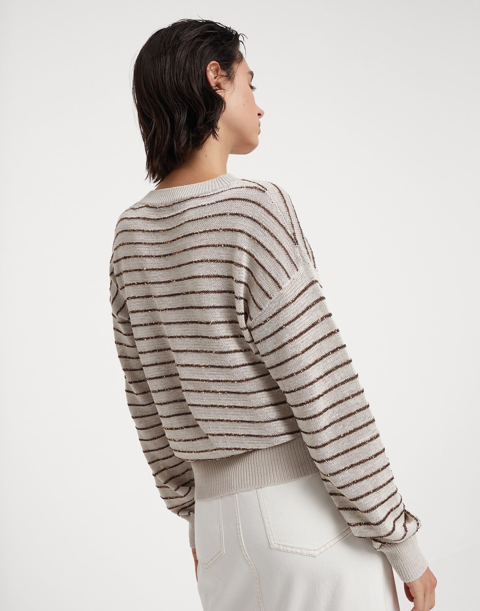 Brunello Cucinelli o1w1db10825 Sweater in Medium Beige Size M / US 6-8 / IT 42-44 - 2 Thumbnail