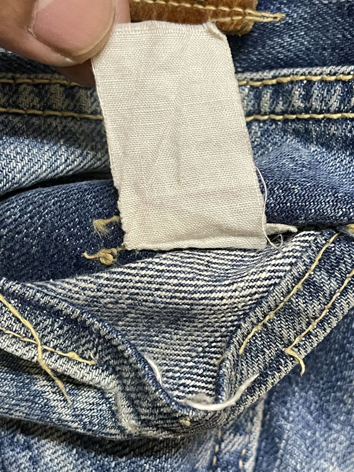 Lee Vintage 70s Lee Union Made Selvedge Mud Wash Faded Distress Size US 32 / EU 48 - 16 Thumbnail