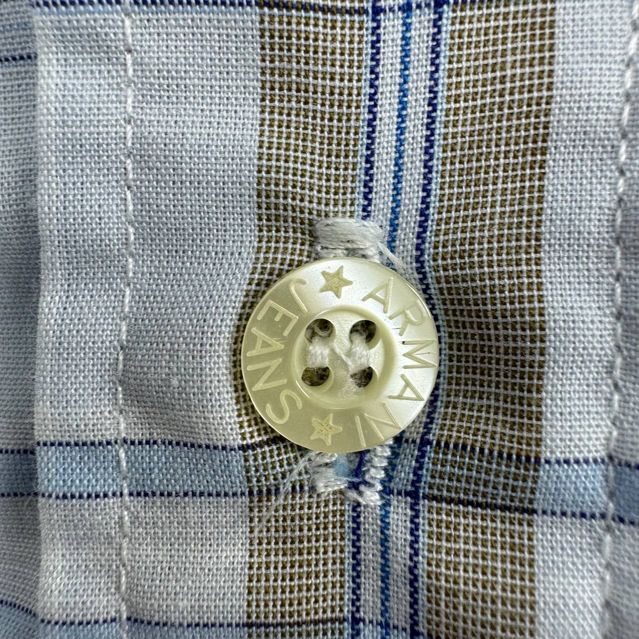 Armani AJ Armani Jeans Short Sleeve Plaid Shirt Beige Check Size L Size US L / EU 52-54 / 3 - 6 Thumbnail