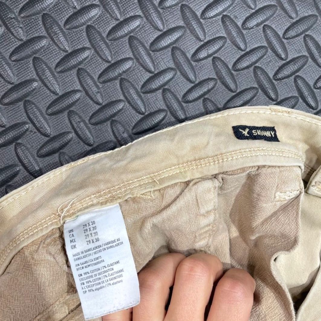 American Eagle Outfitters American Eagle Chino Pants Mens 29/30 Slim Straight Khaki Brown Extreme Flex 30in Inseam Size US 29 - 3 Thumbnail