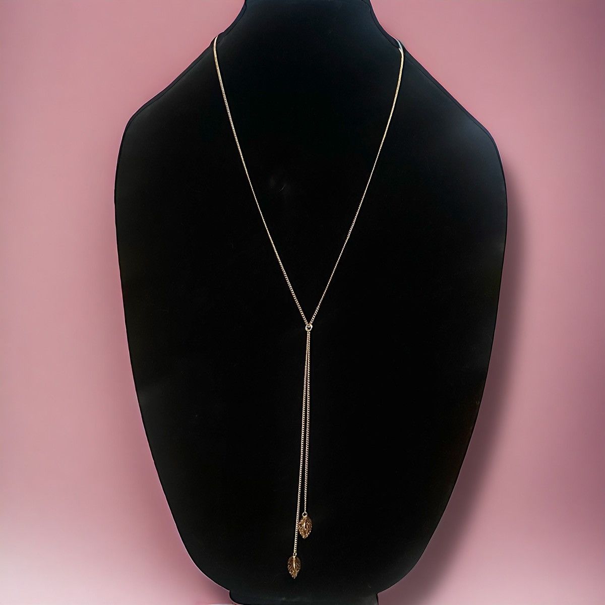 Other Gold tone filigree leaf Y necklace Size ONE SIZE - 1 Thumbnail