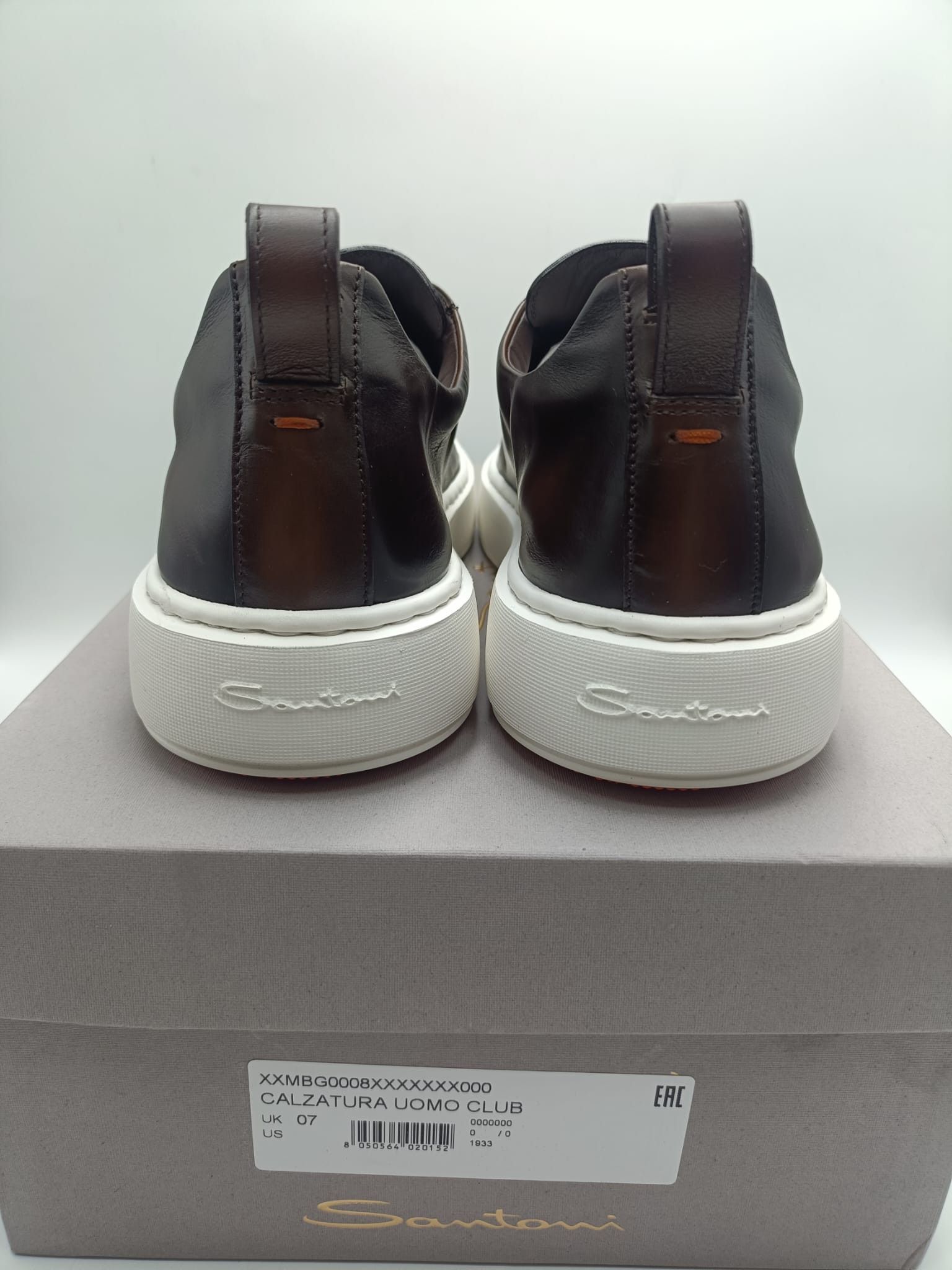 Santoni Santoni slip-on sneakers in dark brown soft leather Size US 8 / EU 41 - 9 Thumbnail
