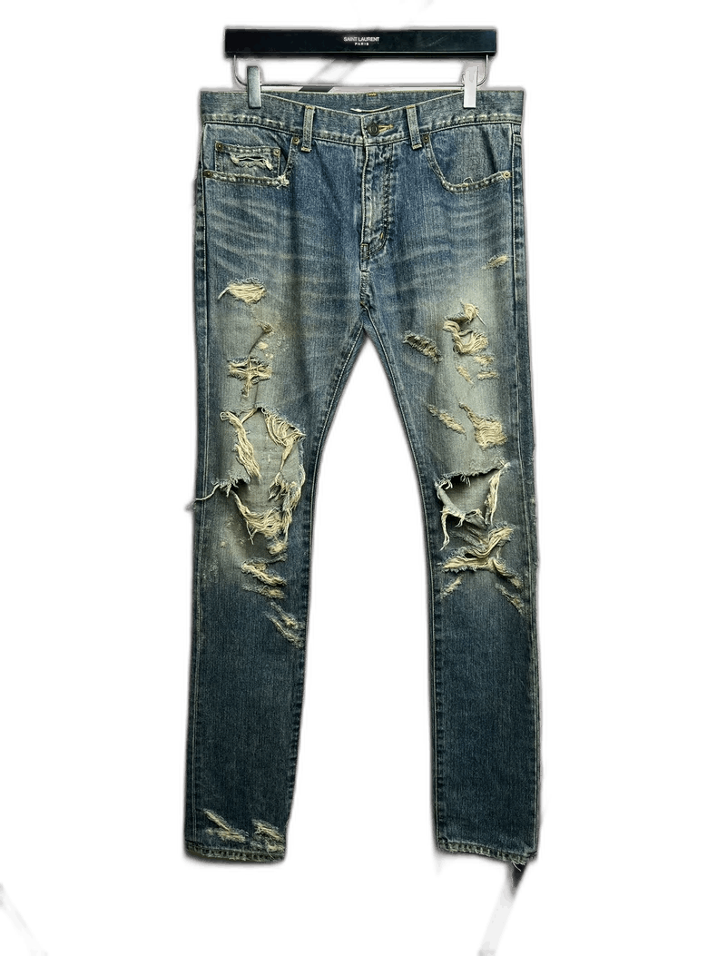 Saint Laurent Distressed Denim Jeans Size 32