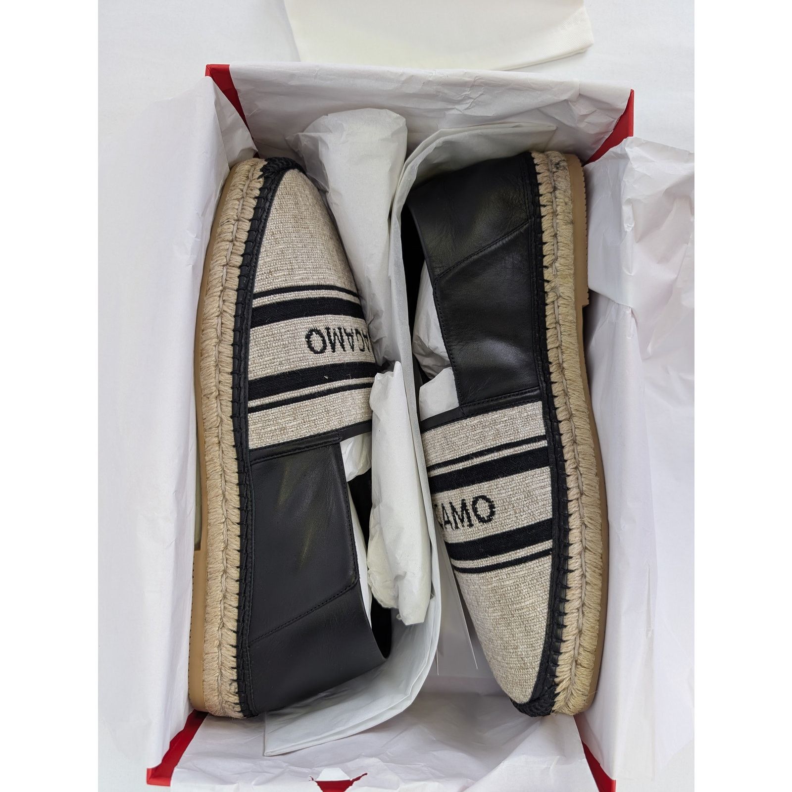 Salvatore Ferragamo o1rshd1 Jacquard canvas espadrilles shoe in multicolor Size US 12 / EU 45 - 18 Thumbnail