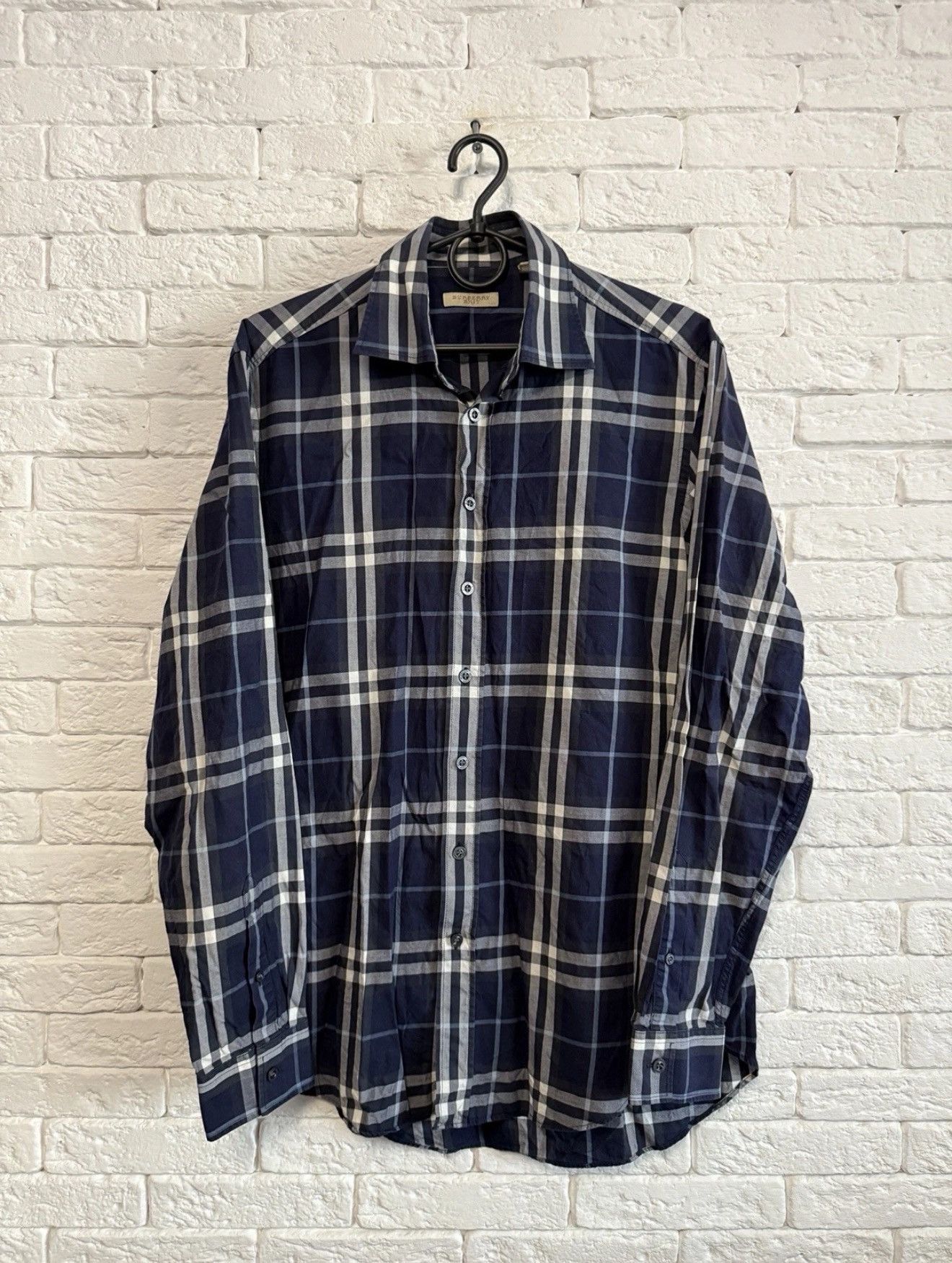 Burberry Burberry Brit Blue Nova Check Shirt Long Sleeve Sz M Size US M / EU 48-50 / 2 - 1 Thumbnail