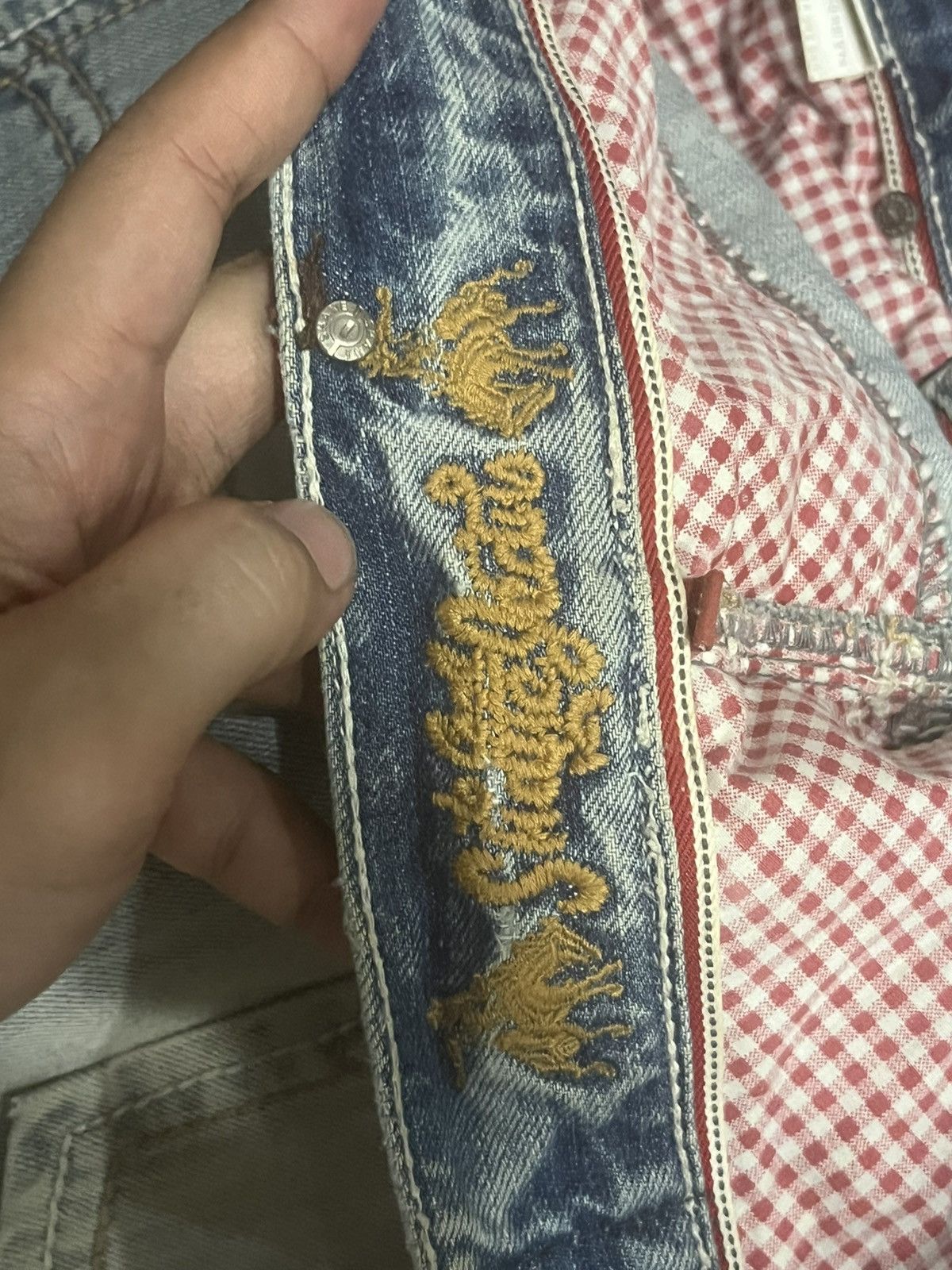 Japanese Brand Japanese Brand Shame Jeans Sashiko Patch Stitch Light Denim Size US 30 / EU 46 - 17 Thumbnail