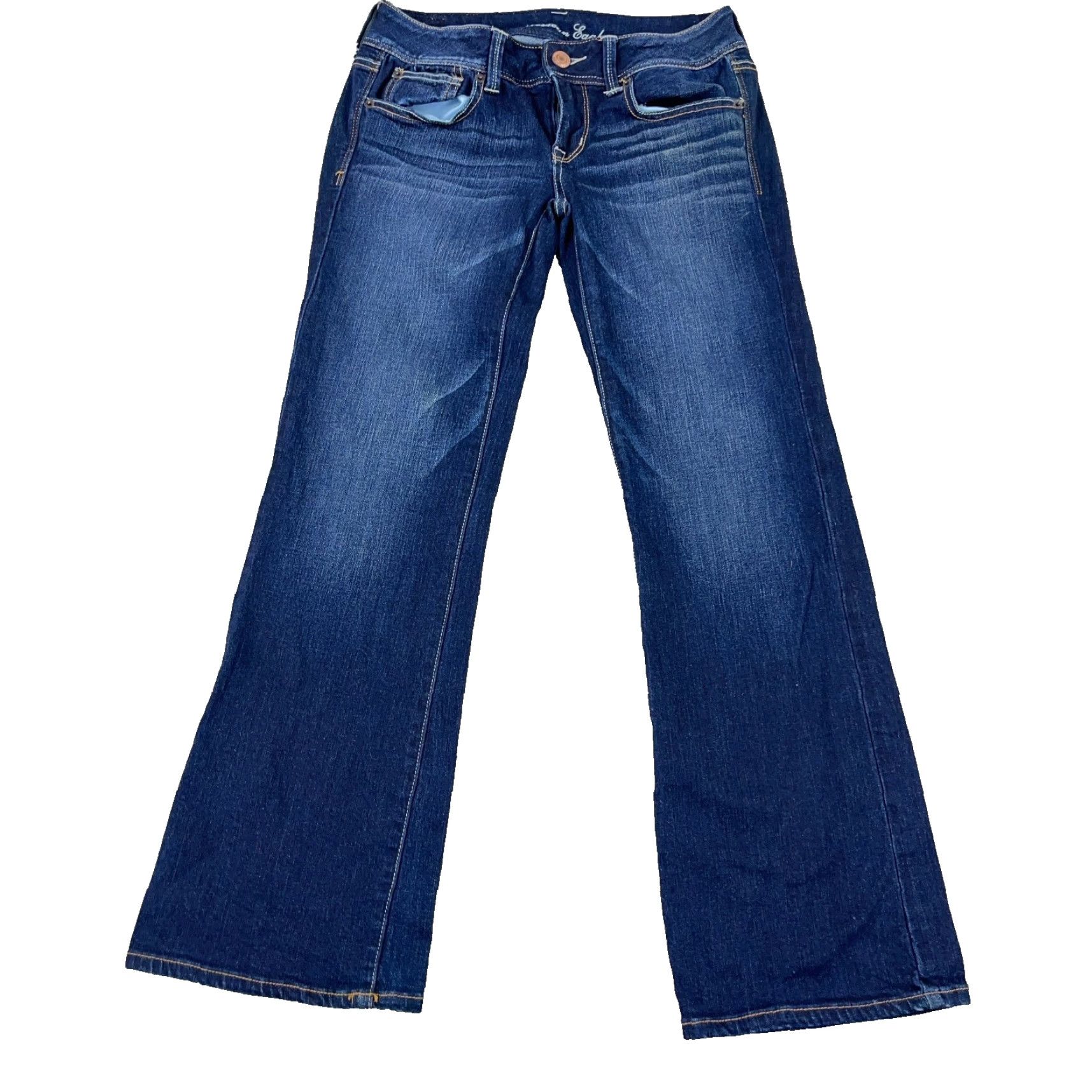 American Eagle Outfitters VINTAGE American Eagle Jeans Women 6 Short Boot Cut Slim Fit Dark Wash Blue 5-Pocket Regular Denim Baggy Hipster Mens Womens Size 28" / US 6 / IT 42 - 2 Thumbnail