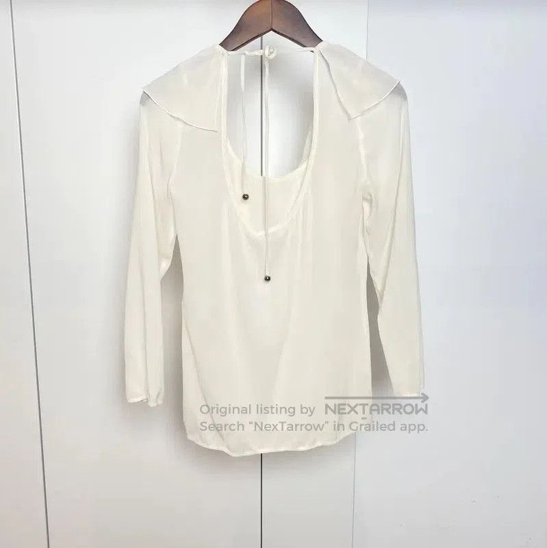Chanel Chanel Summer Ivory Silk Ruffled Short Sleeve Top . Size S / US 4 / IT 40 - 2 Thumbnail
