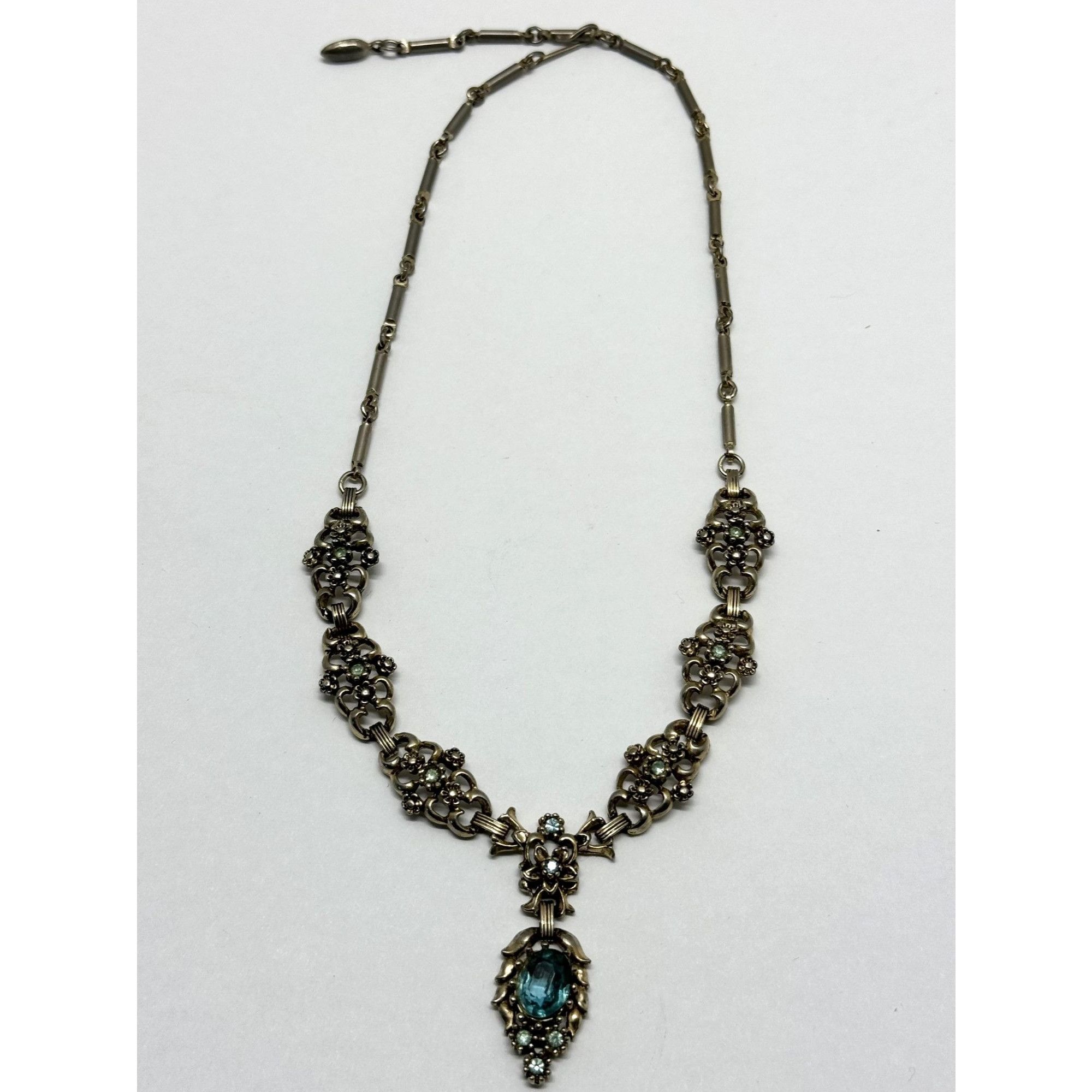 Vintage Vintage blue rhinestone collar necklace Size ONE SIZE - 1 Thumbnail
