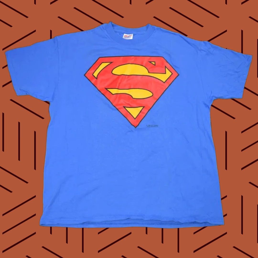 Hanes VINTAGE 1994 SUPERMAN LOGO T-SHIRT ADULT UNISEX SIZE XL BLUE DC COMICS 90s MENS Size US XL / EU 56 / 4 - 1 Thumbnail