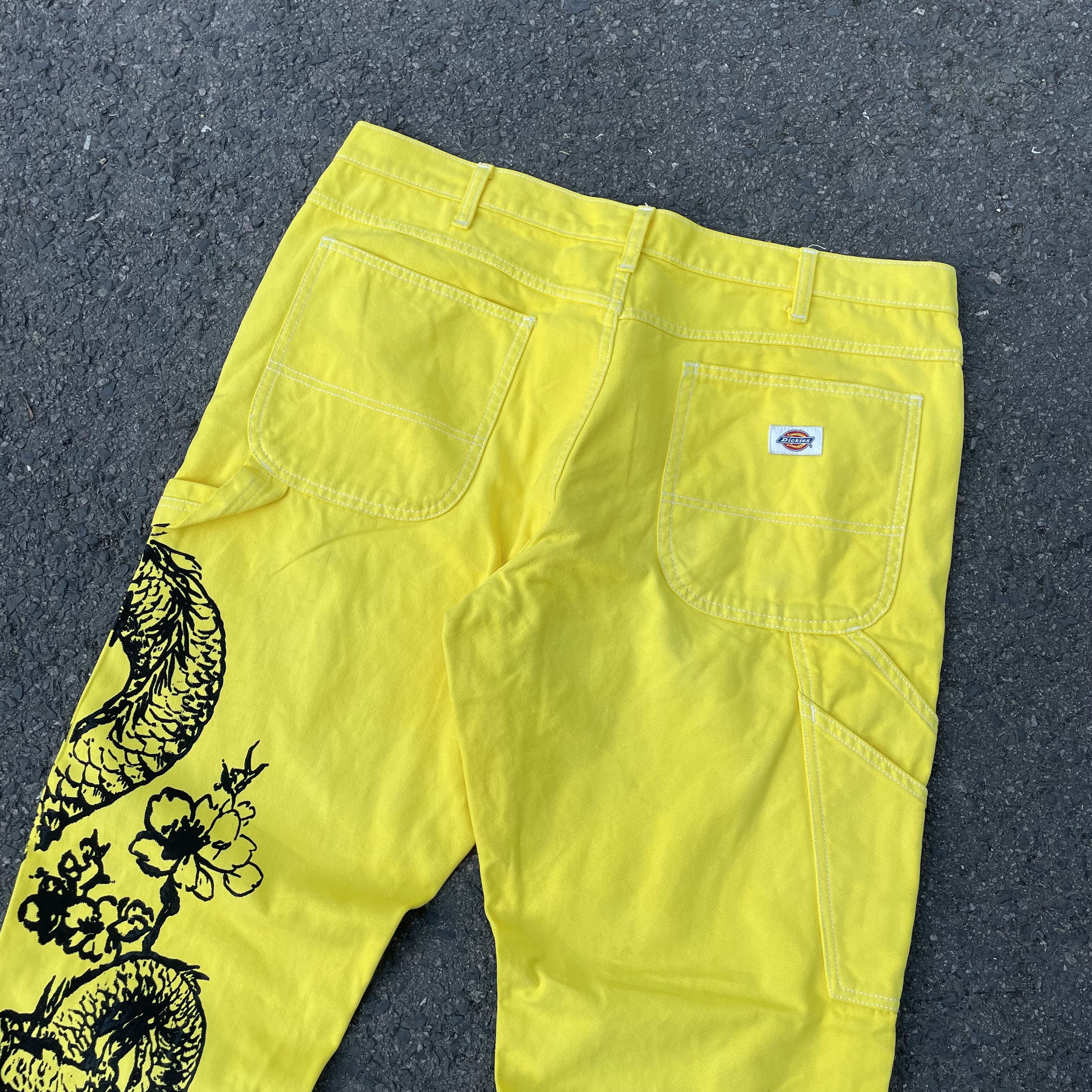 Dickies Dickies Custom Yellow Dragon Pants Graphic Bleach Wash Y2K Size US 38 / EU 54 - 16 Thumbnail