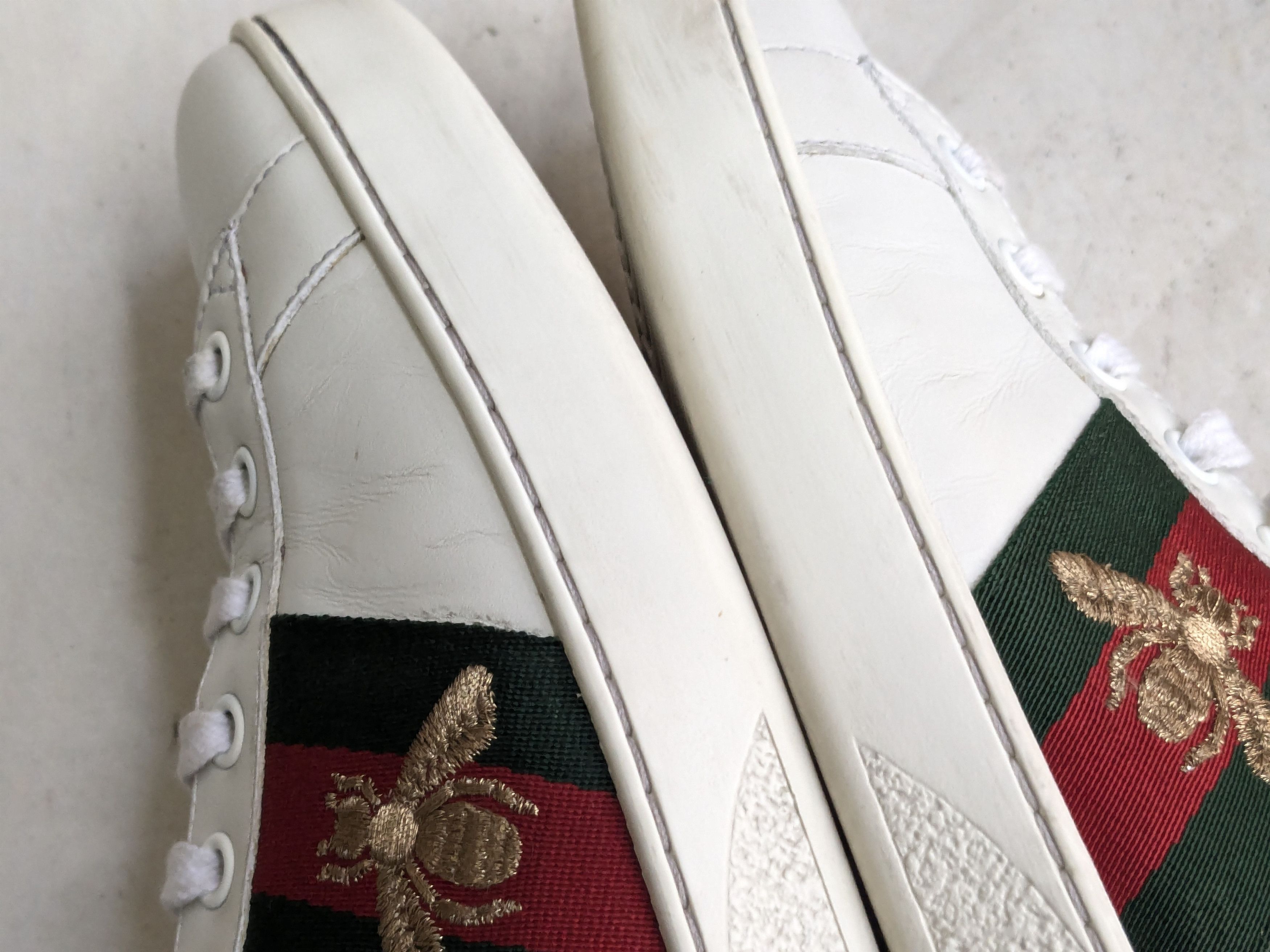 Gucci Gucci Ace Sneakers Bee White 9.5 Low Tops Size US 9.5 / EU 42-43 - 4 Thumbnail