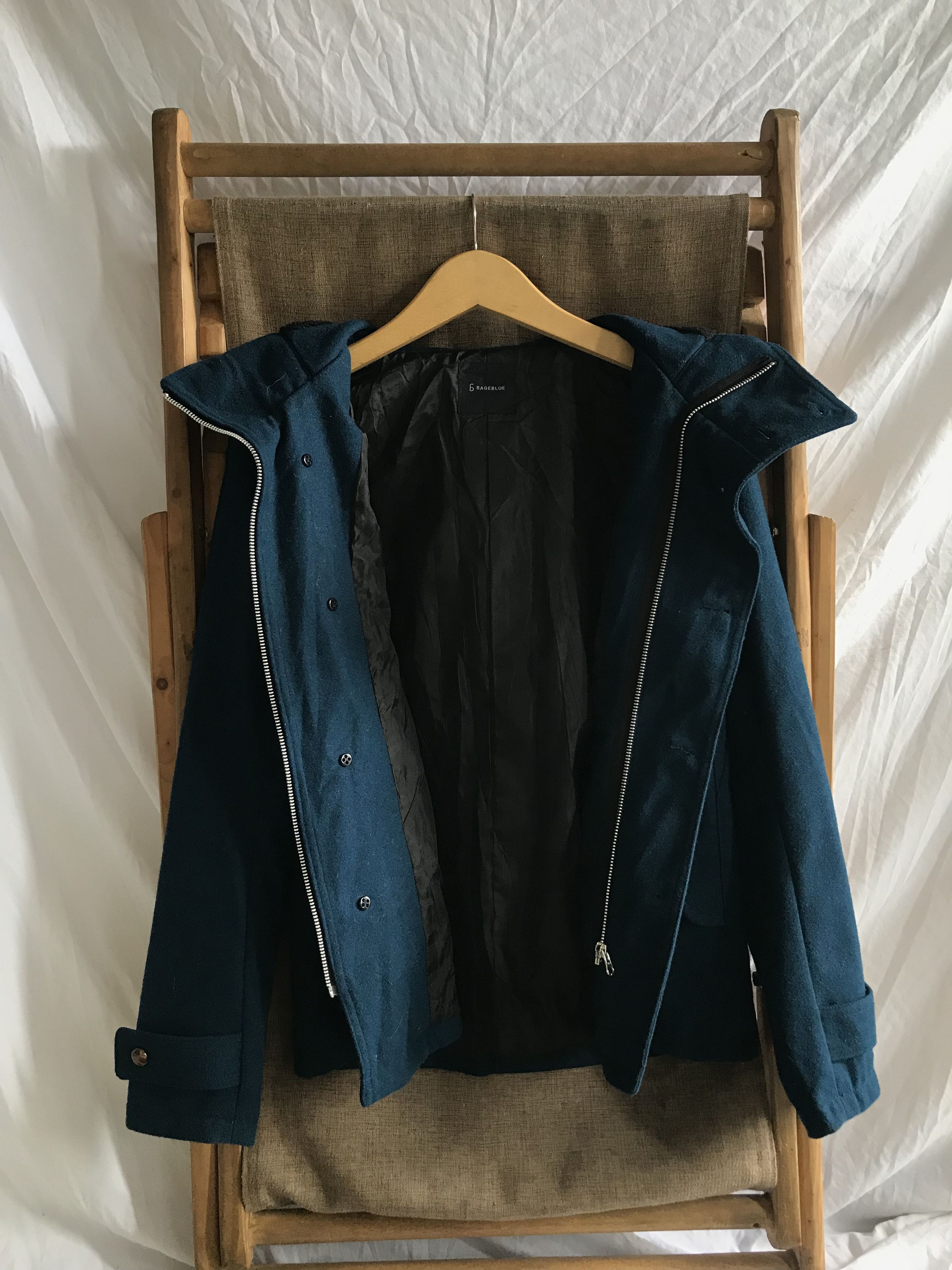 RAGEBLUE Japanese Brand Rageblue Wool Hooded Jacket Size US M / EU 48-50 / 2 - 4 Thumbnail