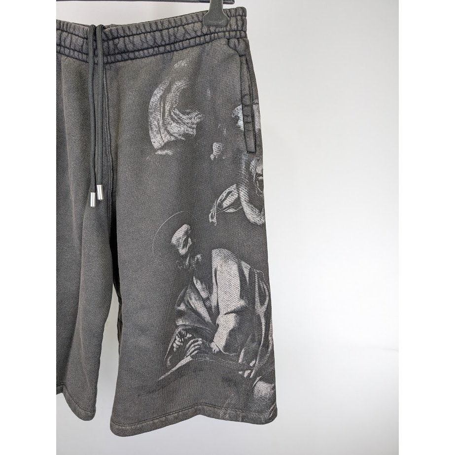 Off-White o1rshd1 BW S. Matthew Over Sweatshorts in Black Grey Size US 34 / EU 50 - 7 Thumbnail