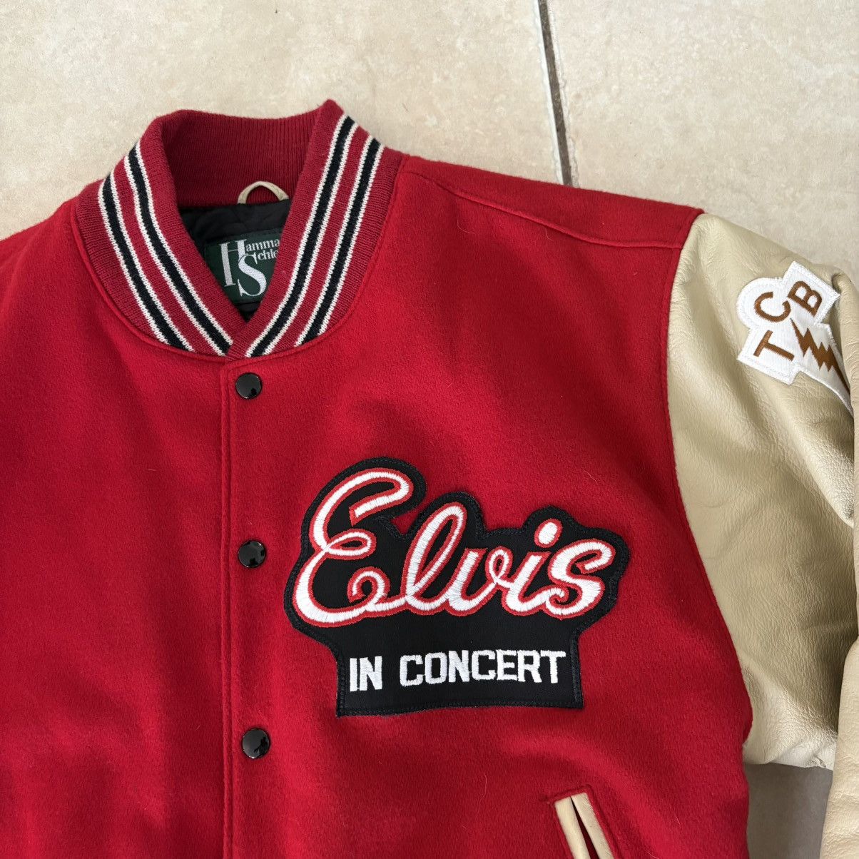 Vintage VINTAGE 1992 Elvis Presely In Concert TCB Varsity Jacket Size US S / EU 44-46 / 1 - 2 Thumbnail