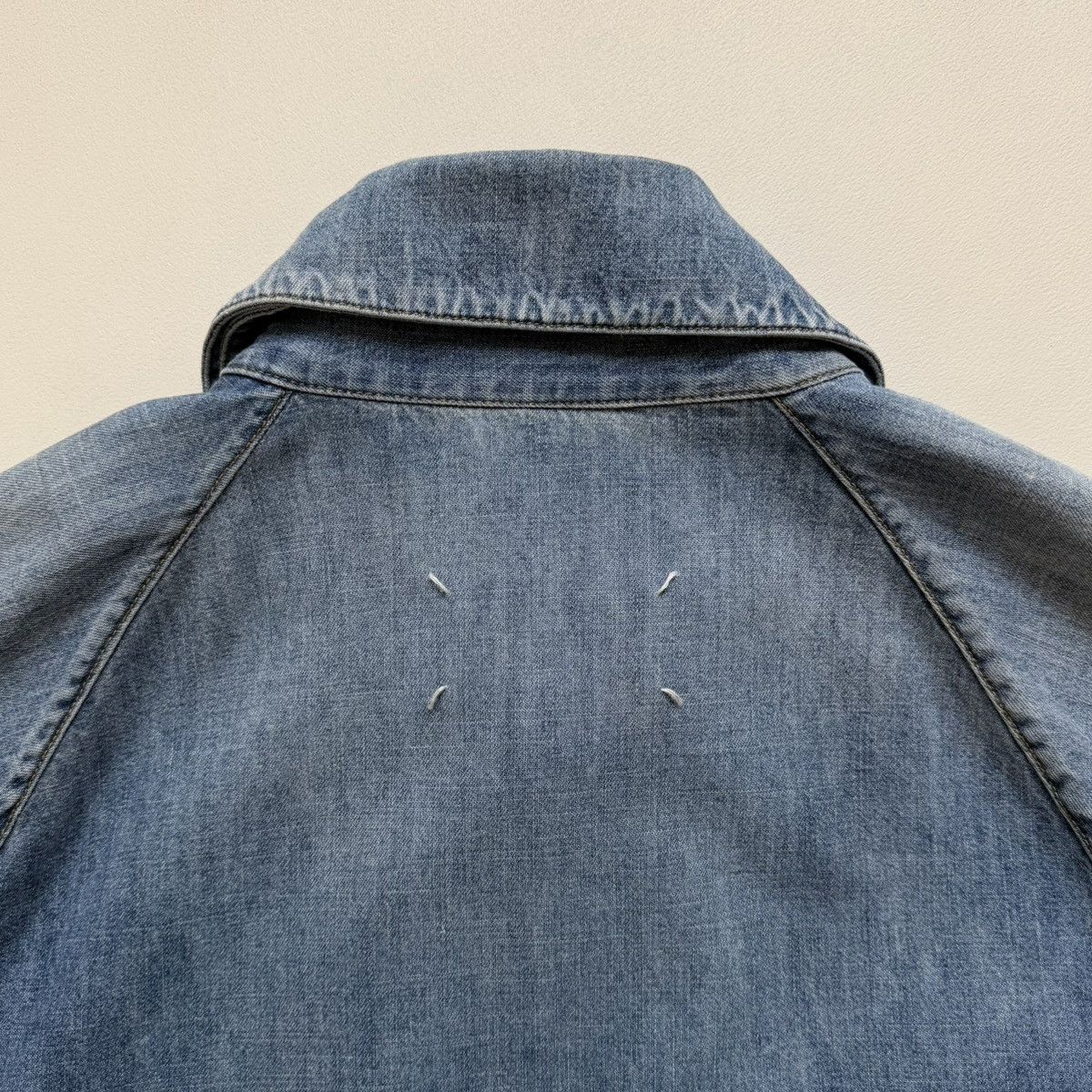 Maison Margiela S/S 19 Washed Blue Zip Denim Utility Shirt Size US M / EU 48-50 / 2 - 16 Thumbnail