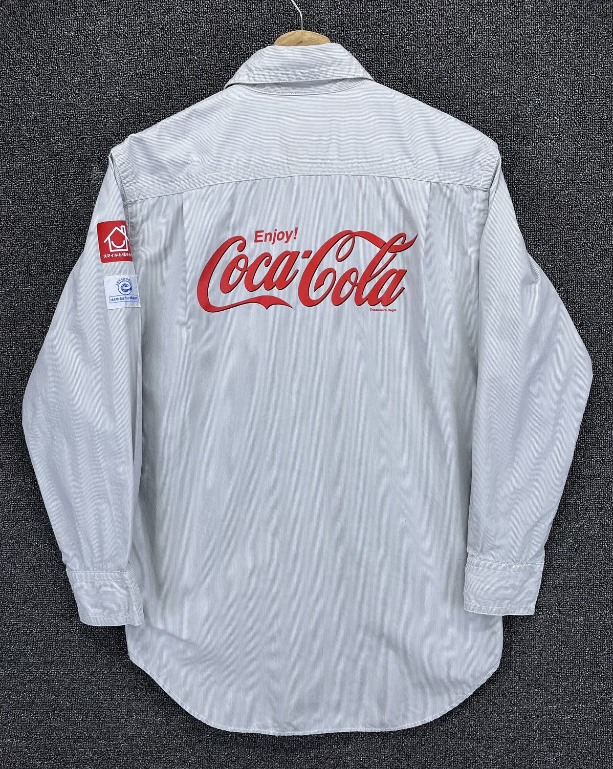 Coca Cola × Flannel Coca Cola Hickory Striped Workwear Shirts Button Up Flannel Size US S / EU 44-46 / 1 - 1 Thumbnail