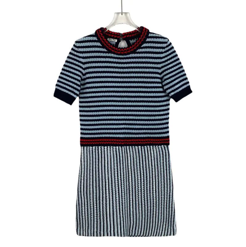 Miu Miu Miu Miu Blue Cotton Women's Dress 0089 Size M / US 6-8 / IT 42-44 - 1 Thumbnail
