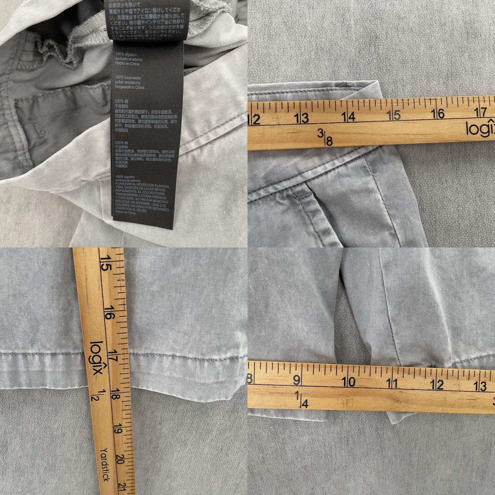 Allsaints VINTAGE All Saints Shorts Men 28 Gray Cotton Casual Summer Bowfell Twill Button Pockets Size US 28 / EU 44 - 8 Thumbnail