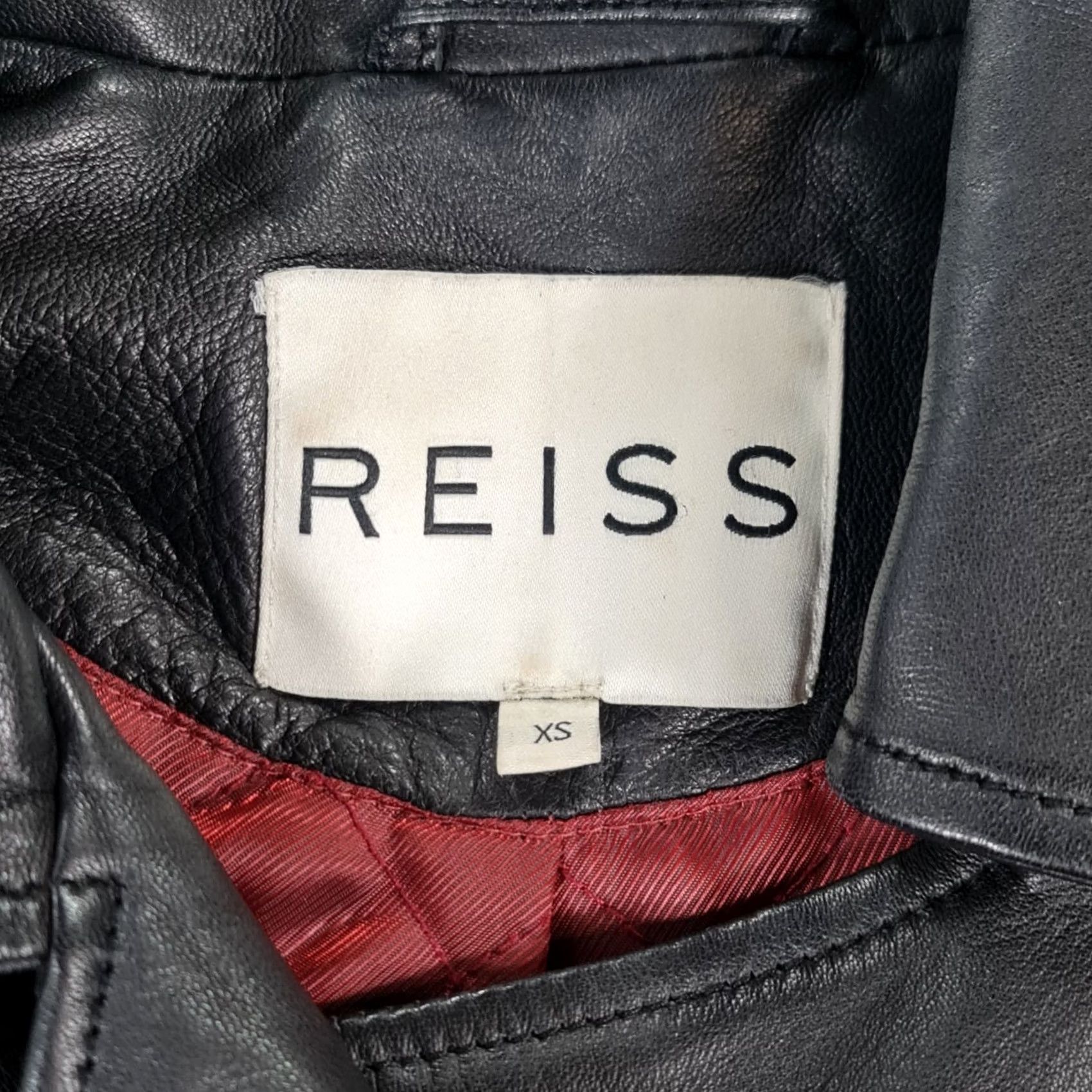 Reiss Reiss Womens Jacket Leather Black XS Biker Motorcycle Soft Lamb Leather Topaz Size XS / US 0-2 / IT 36-38 - 4 Thumbnail