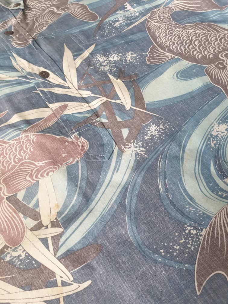 Sugar Cane 💥Sun surf fish koi yakuza Japanese pullover Hawaiian shirt Size US M / EU 48-50 / 2 - 4 Thumbnail